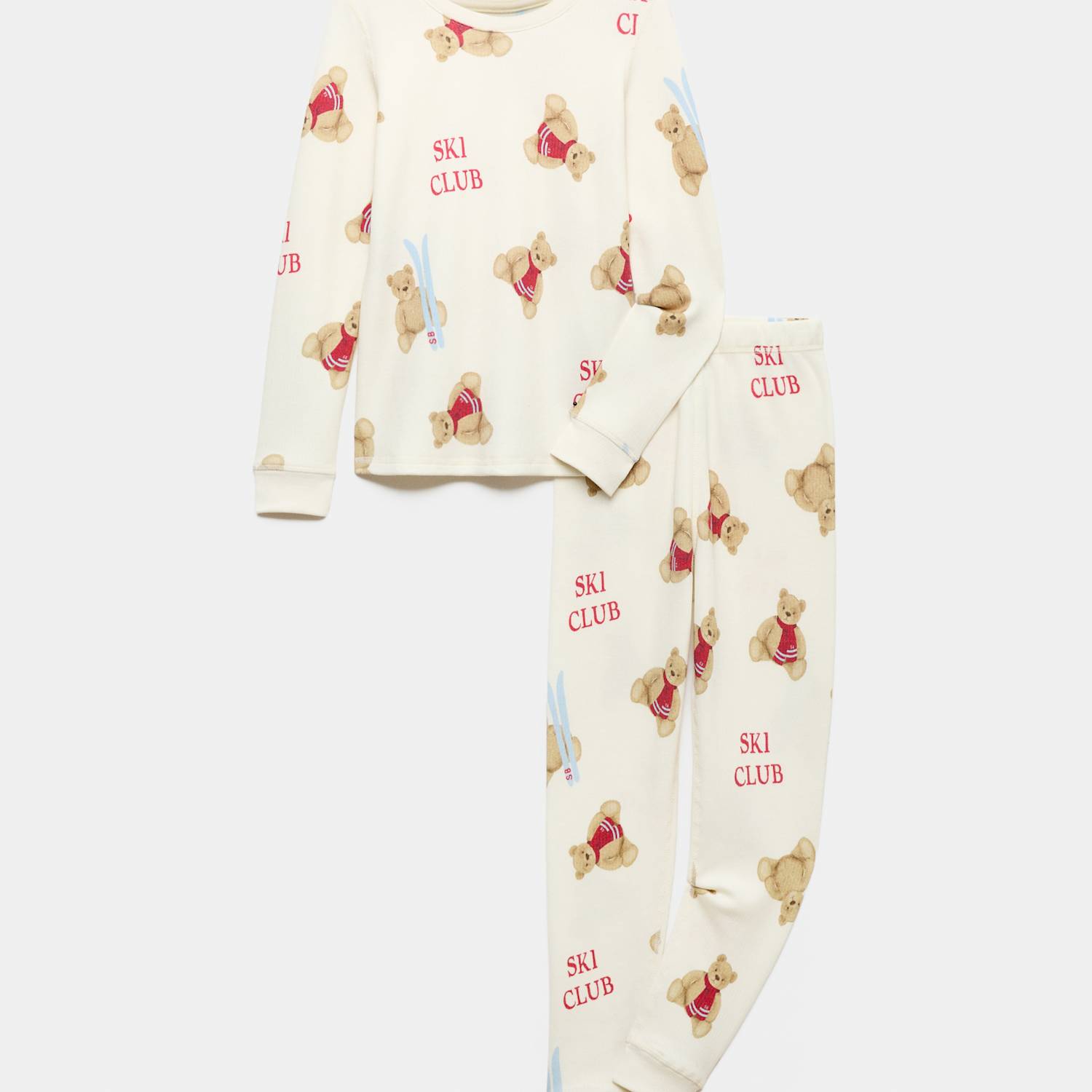 M&S Boys Spencer Bear Thermal Set - 6-7 Years - Natural Mix