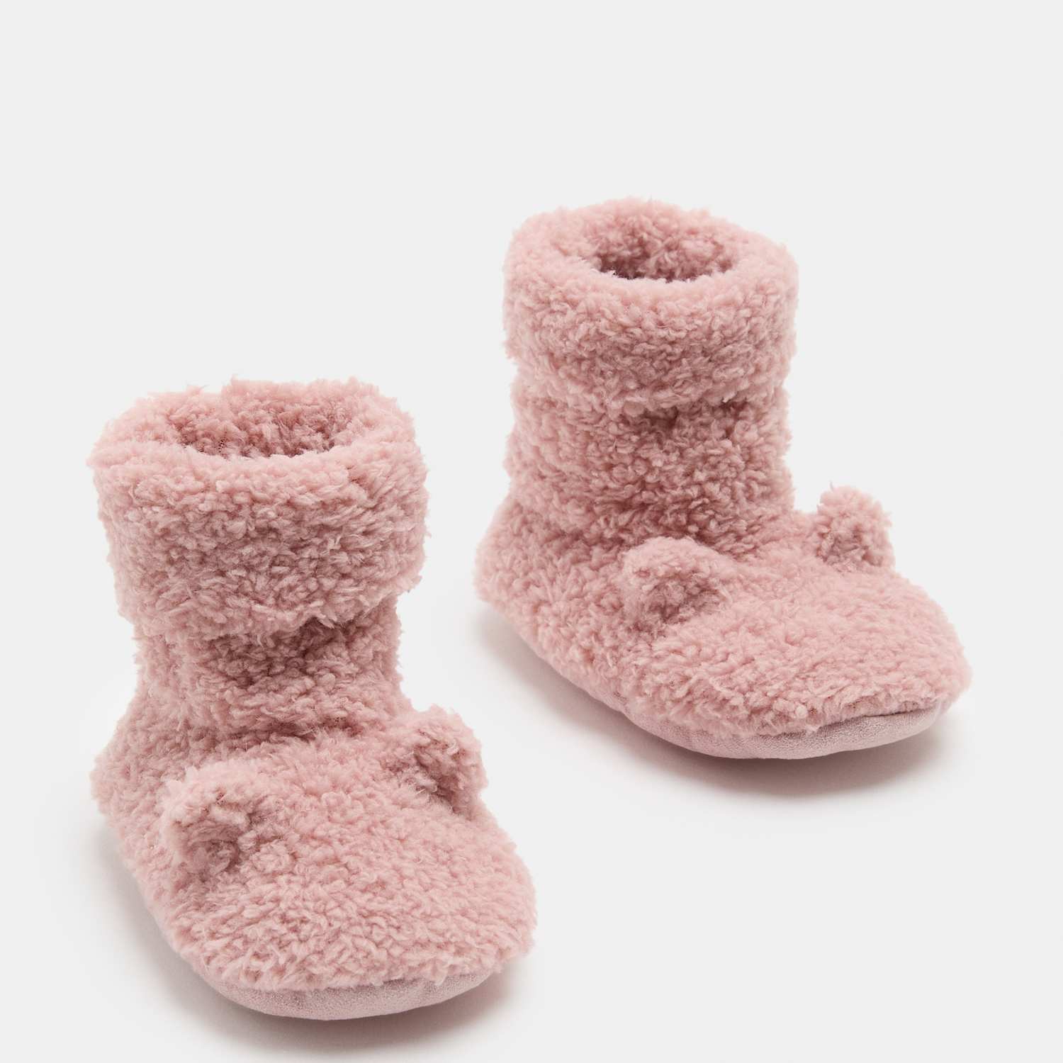 M&S Kids Borg Booties (Newborn) - 6-12 - Dusky Pink
