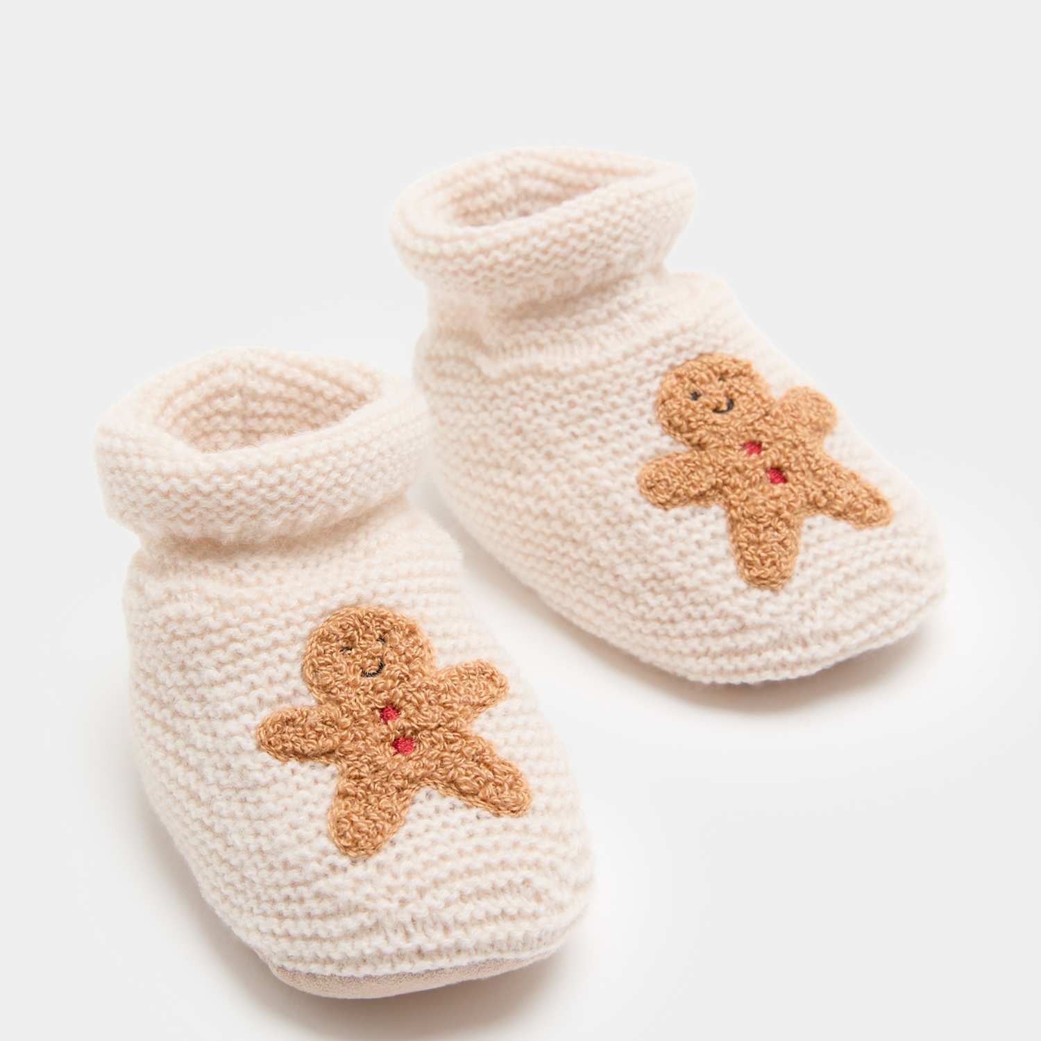 M&S Baby Gingerbread Booties - 6-12 - Ivory