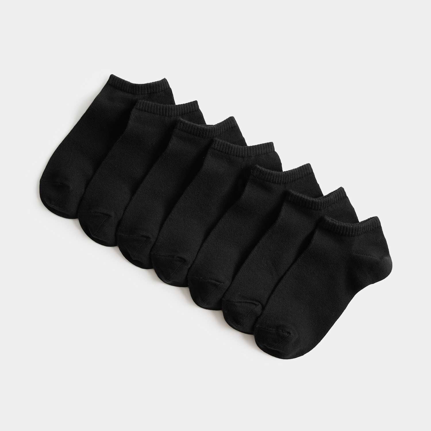 M&S Boys 7pk Cotton Rich Trainer Liner Socks - 12½-3 ½ - Black