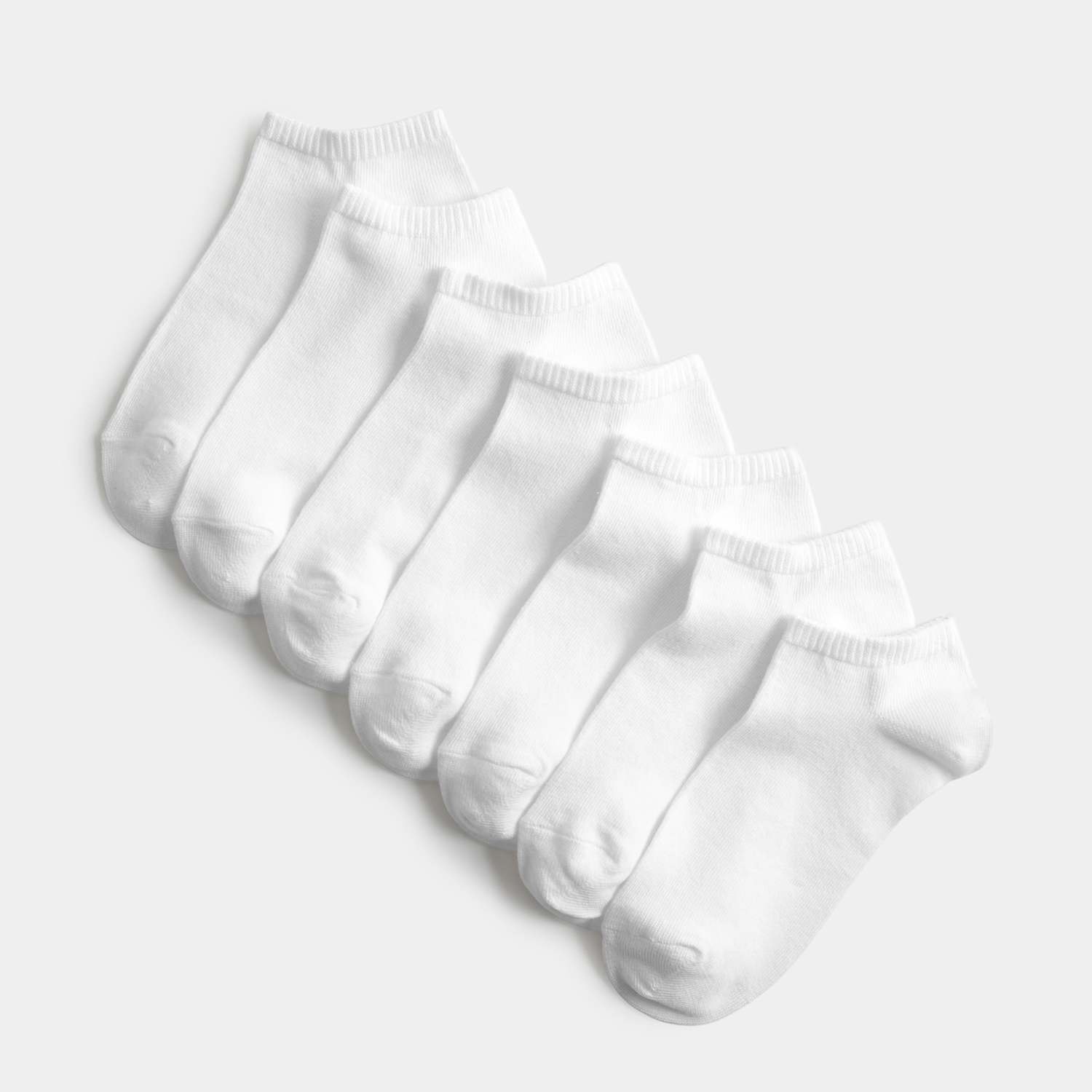 M&S Boys 7pk Cotton Rich Trainer Liner Socks - 7½-10 ½ - White