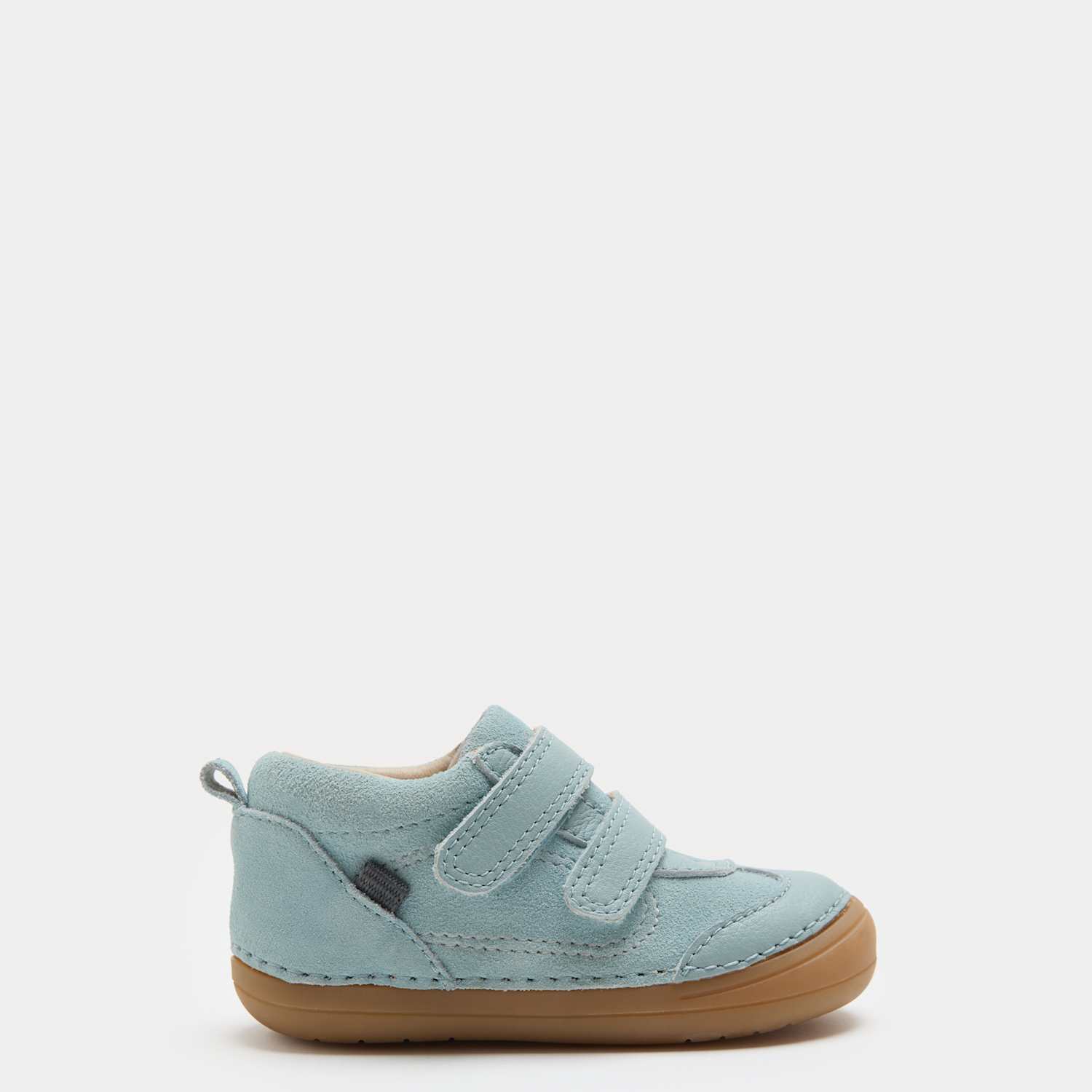M&S Boys First Walker Suede Riptape Trainers (2-5 Small) - 4 - Blue Mix