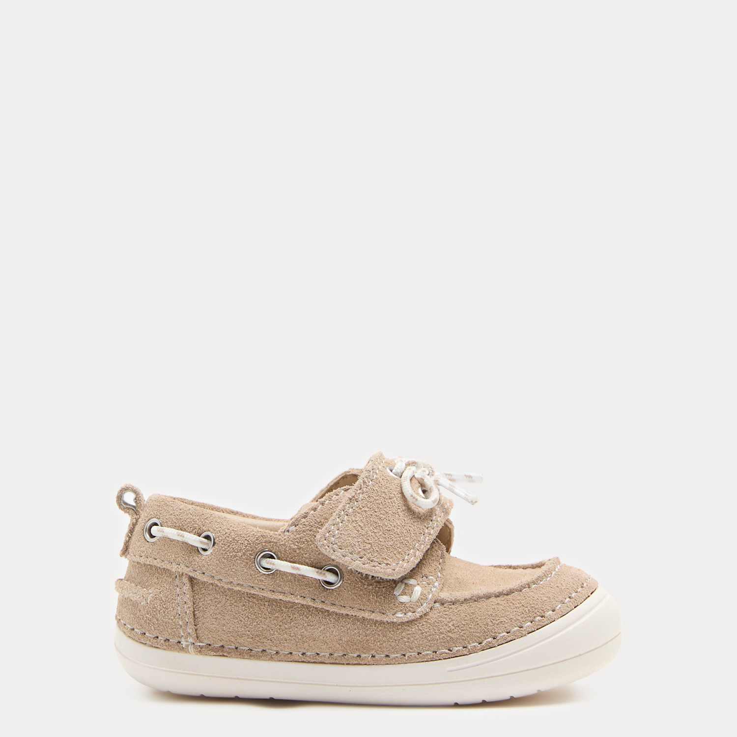 M&S Boys First Walker Suede Boat Shoes (2 Small-5 Small) - 5 - Mink