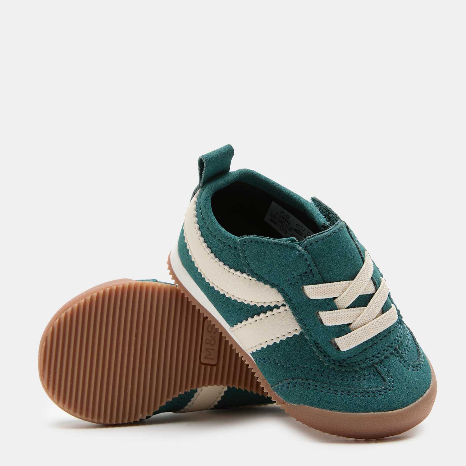 M&S Baby First Walker Flatsole Trainers (3 Small-4 Small) - 4 - Green Mix