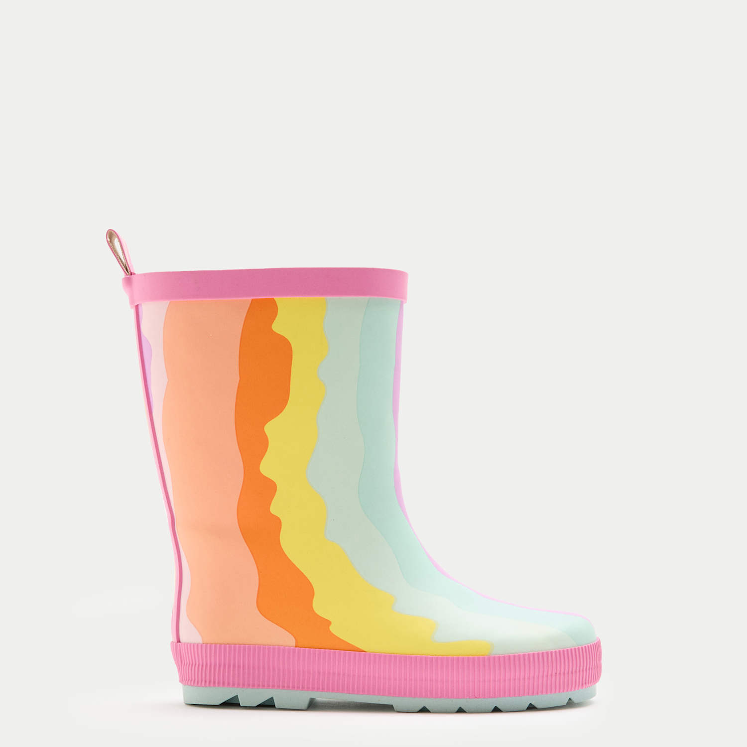 M&S Girls Wavy Patterned Wellies (4 Small - 2 Large) - 11 - Pink Mix