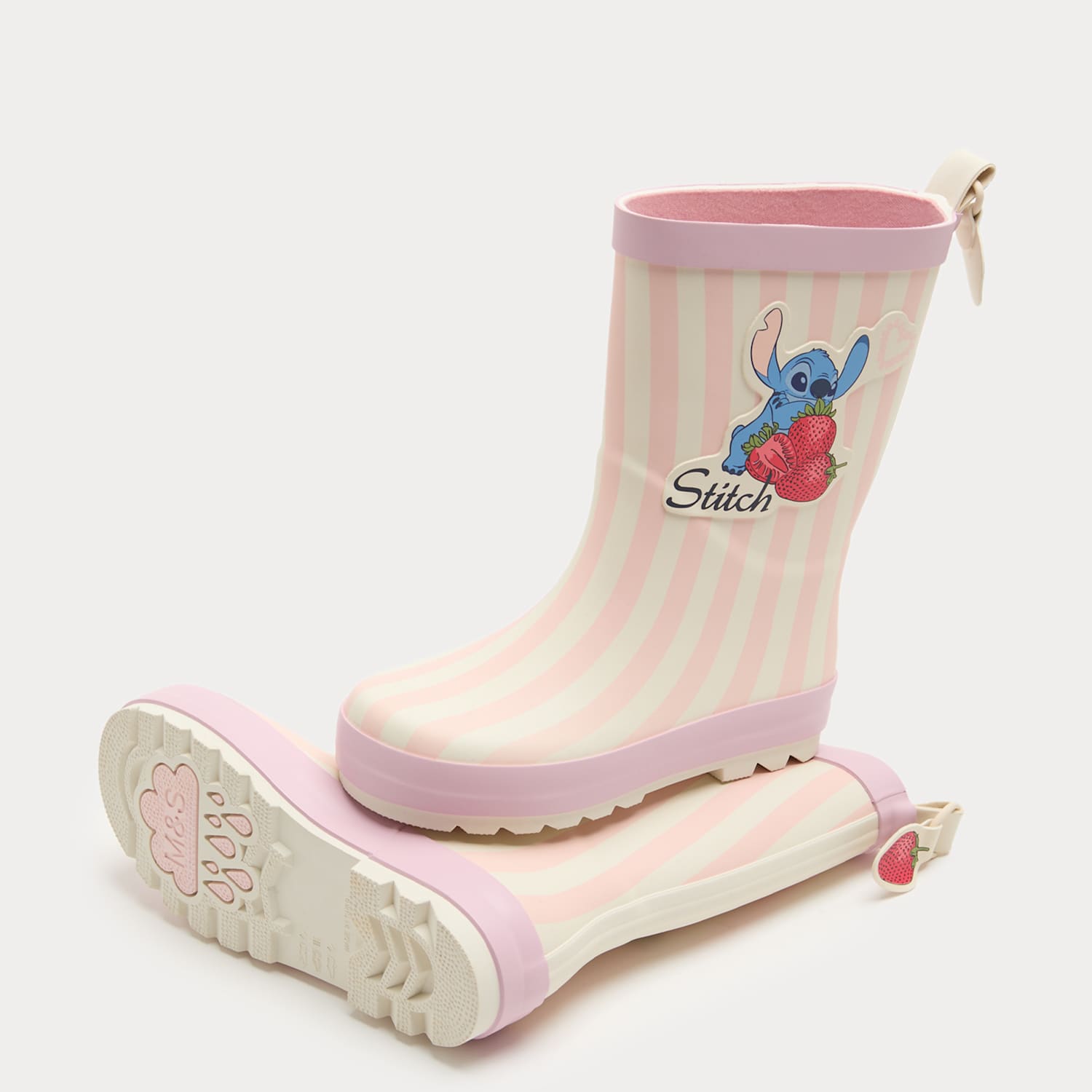 M&S Girls Lilo & Stitch Wellies (4 Small - 2 Large) - Pink Mix