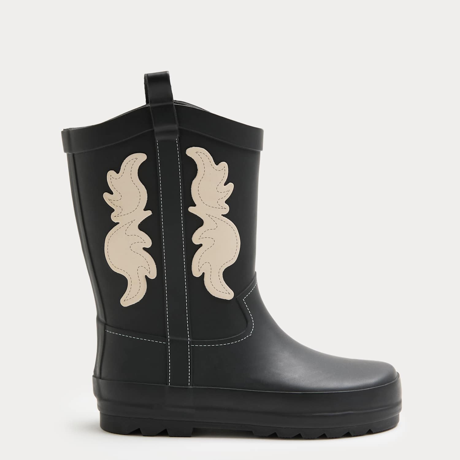 M&S Boys Western Wellies (4 Small - 2 Large) - Black Mix