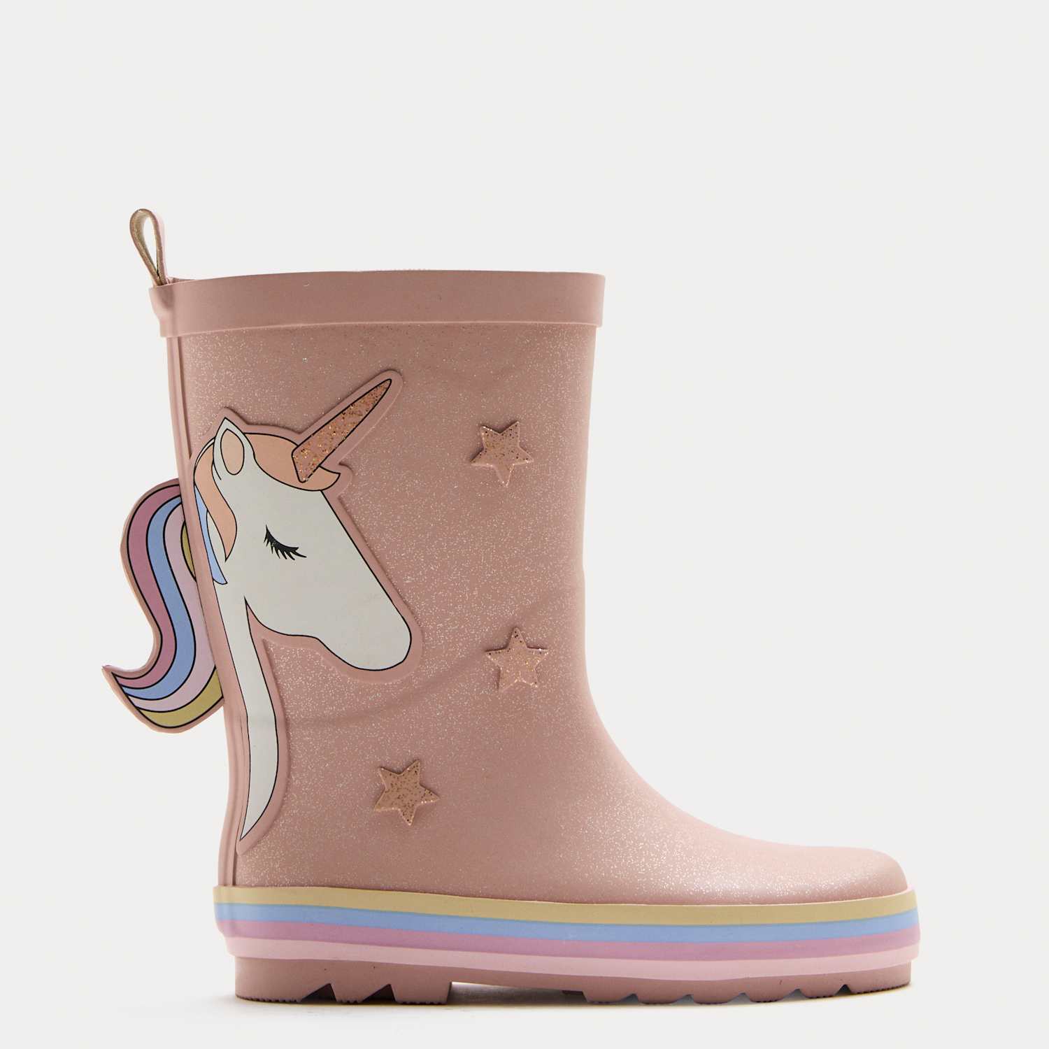 M&S Girls Unicorn Wellies (4 Small - 2 Large) - Pink Mix