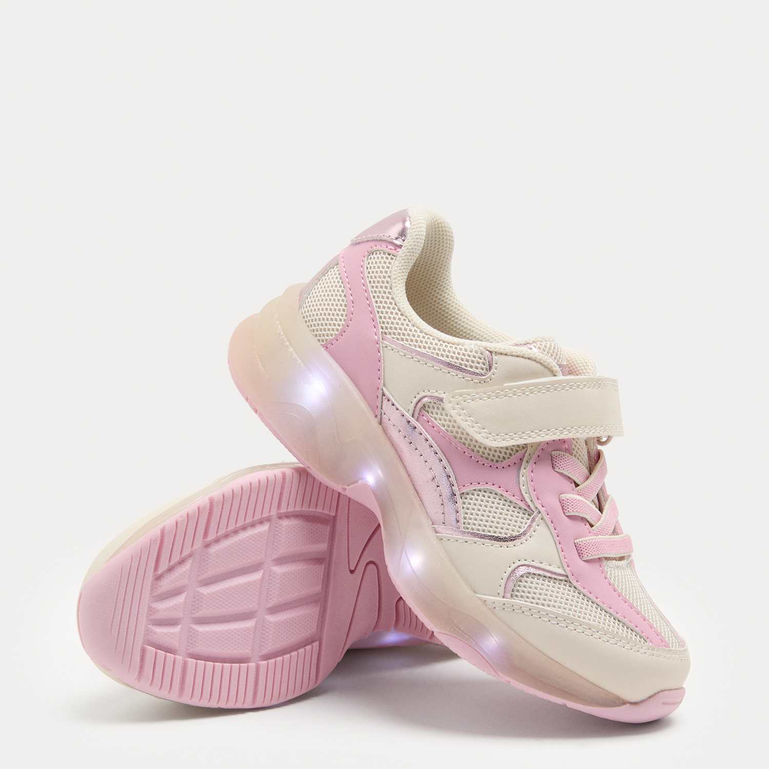 M&S Boys Chunky Light Up Trainers (4 Small - 2 Large) - 13 - Pink Mix