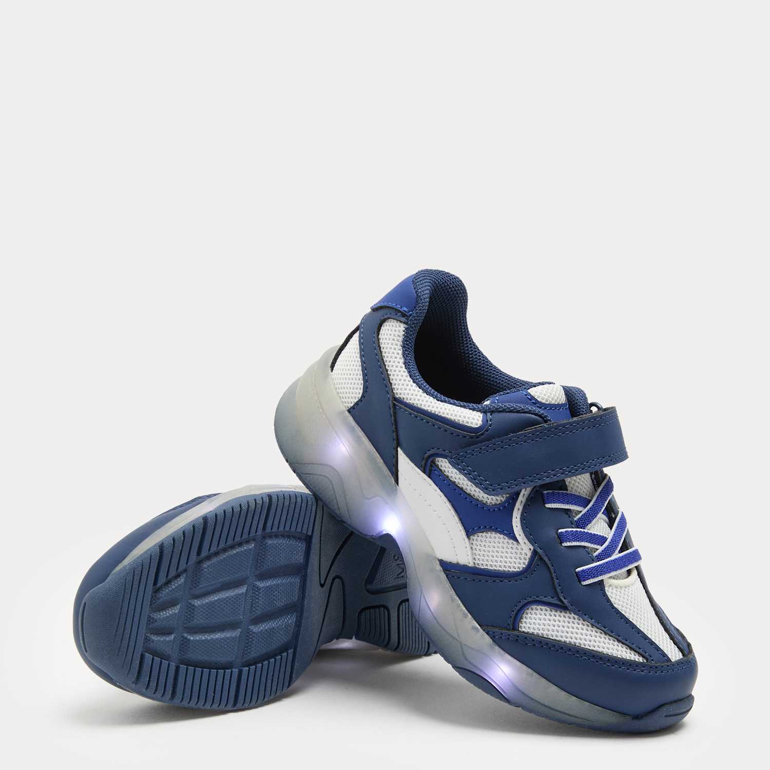 M&S Boys Chunky Light Up Trainers (4 Small - 2 Large) - Blue Mix