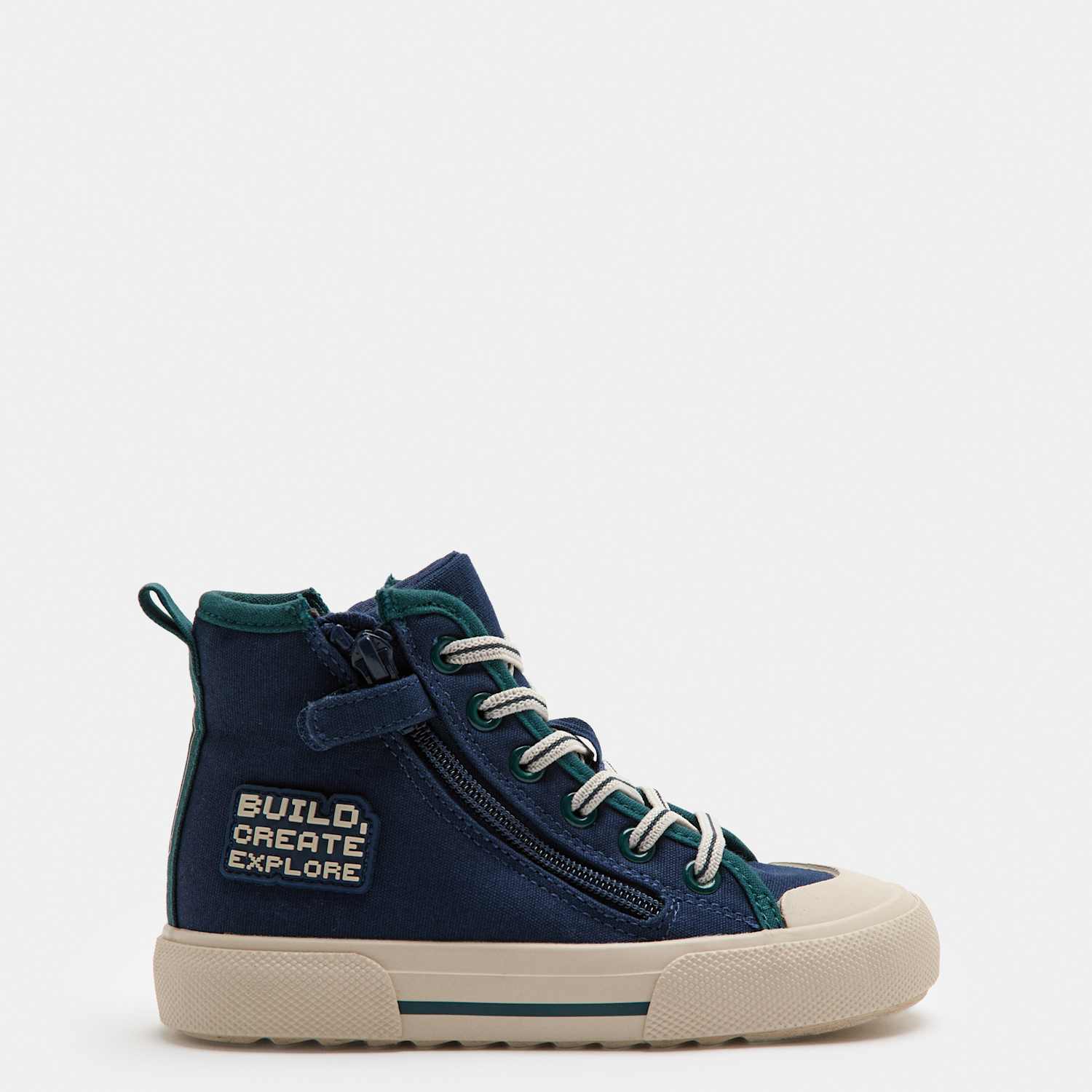 M&S Boys Minecraft Freshfeet High Tops (10 Small - 4 Large) - Navy Mix
