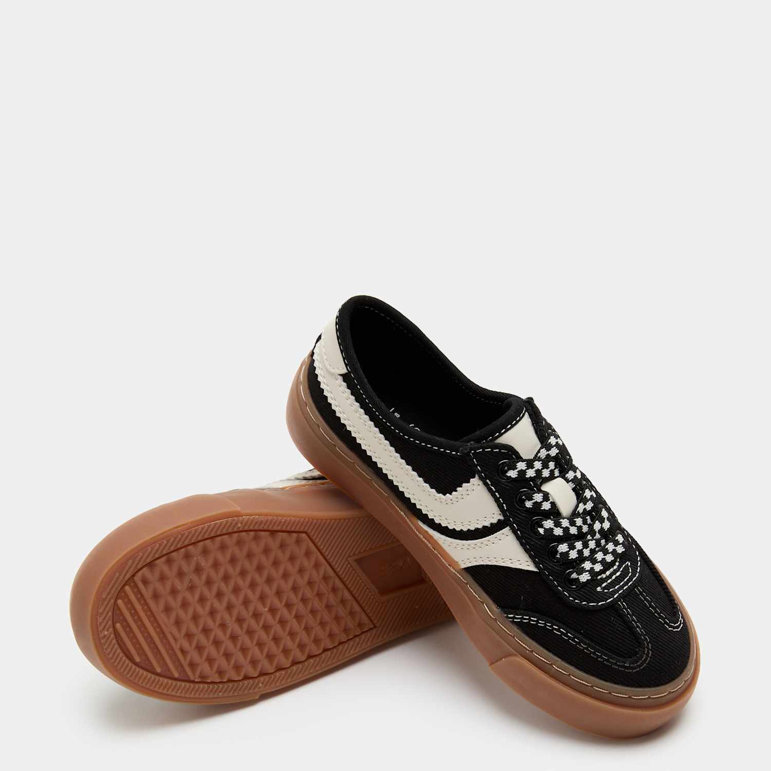 M&S Girls Vince Low Top Trainers (4 Small - 2 Large) - Black Mix