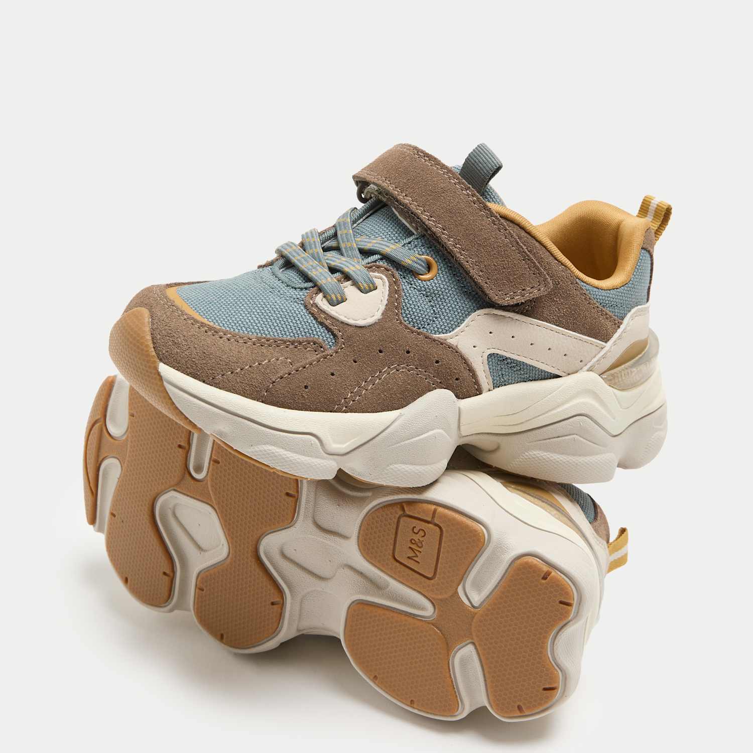 M&S Boys Chunky Suede Trainers (4 Small - 2 Large) - Blue Mix