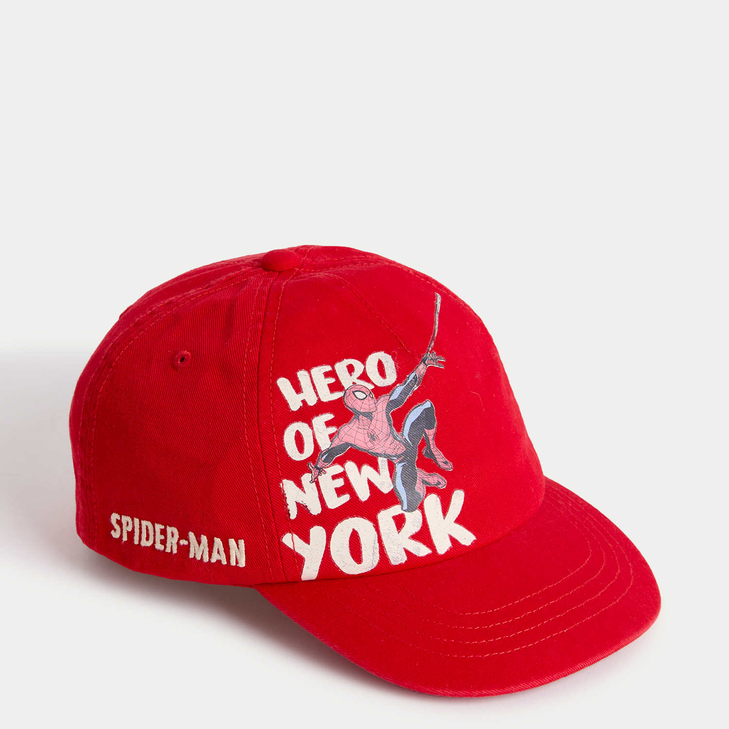 M&S Boys Pure Cotton Spider-Man Baseball Cap (1-13 Yrs) - 6-13 Years - Red