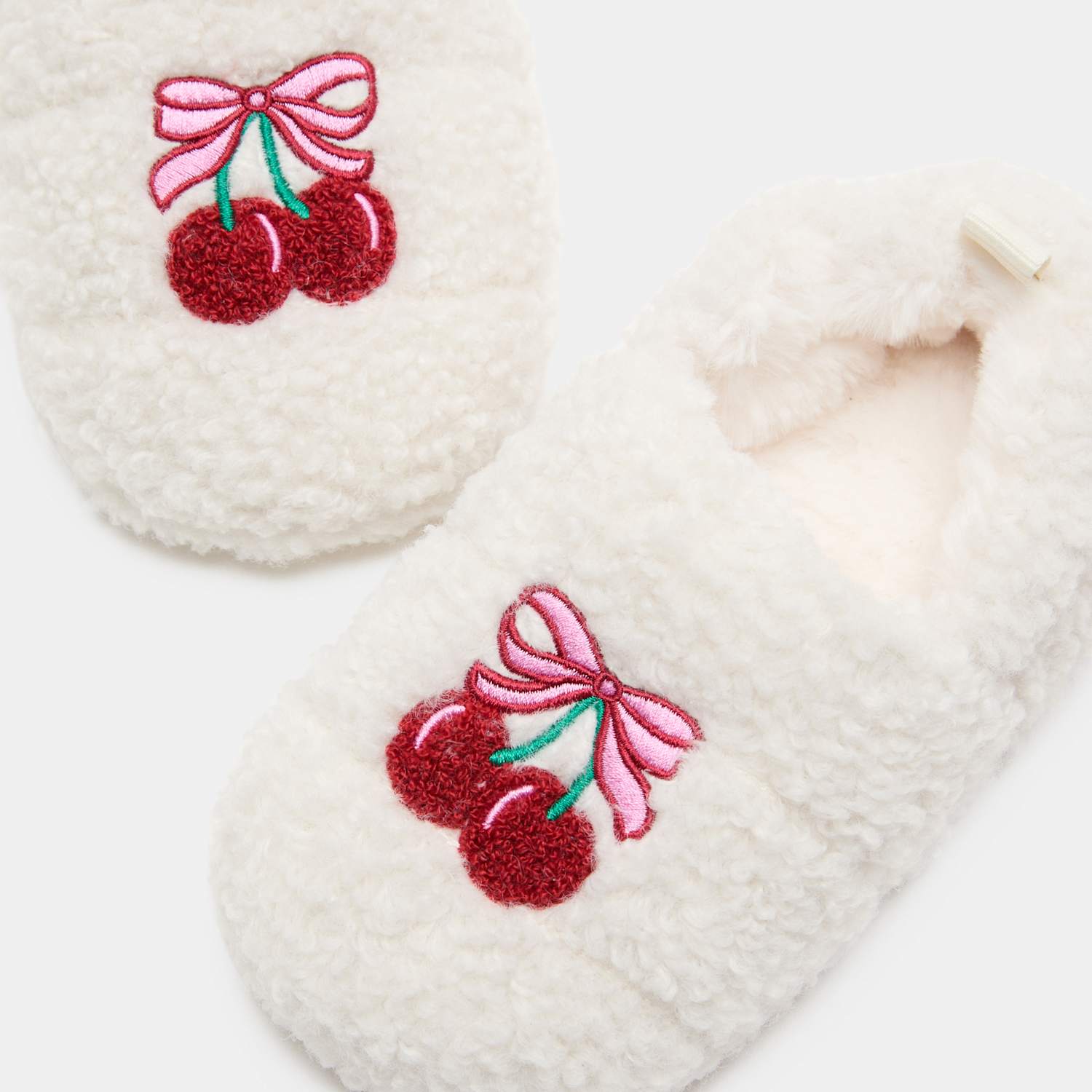 M&S Girls Badged Elastic Back Slippers (4 Small - 2 Large) - Cream Mix