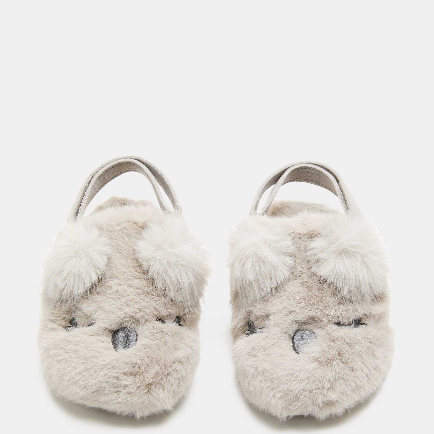 M&S Girls Animal Slipper Clogs (4 Small - 2 Large) - Grey