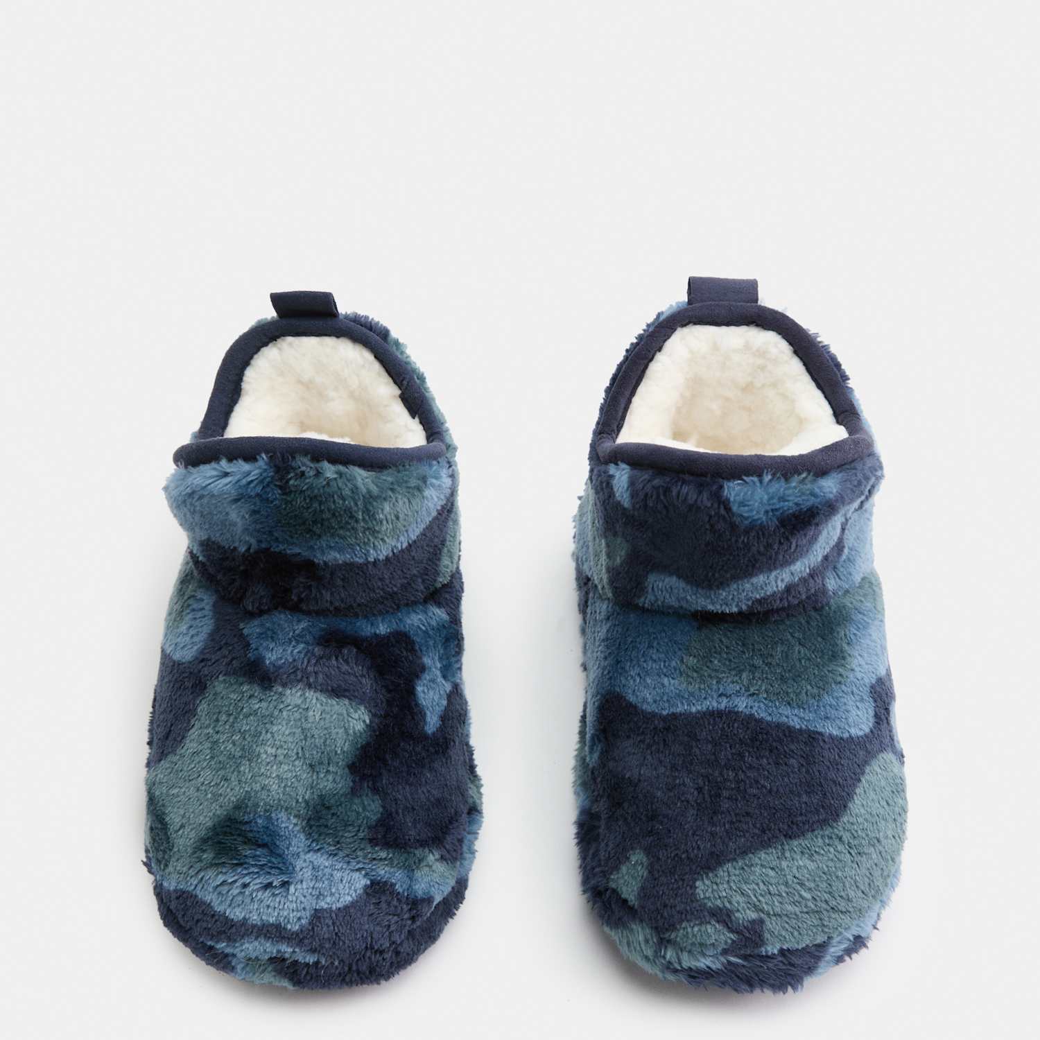 M&S Boys Borg Slipper Boots (4 Small-7 Large) - 2 - Blue Mix