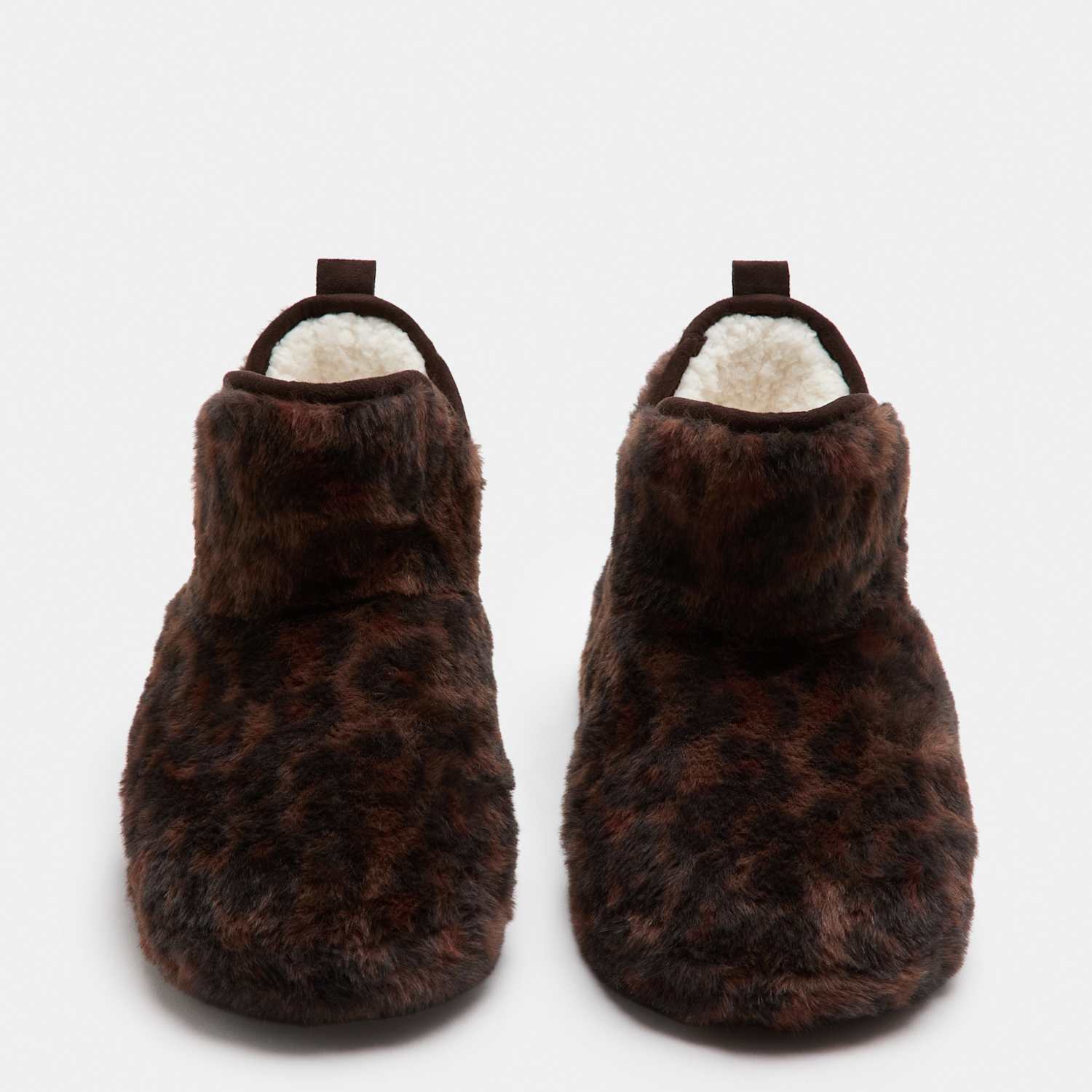 M&S Boys Borg Slipper Boots (4 Small-7 Large) - 9 - Brown Mix