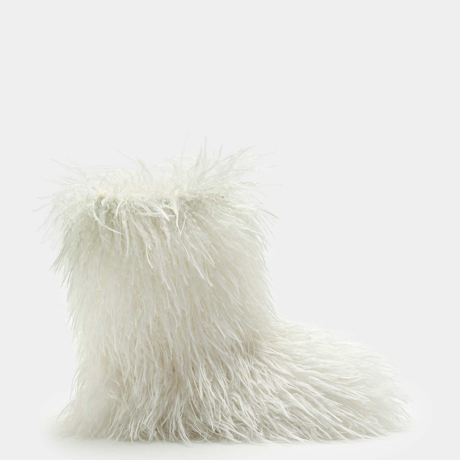 M&S Girls Tall Fur Slipper Boots (10 Small - 7 Large) - Cream