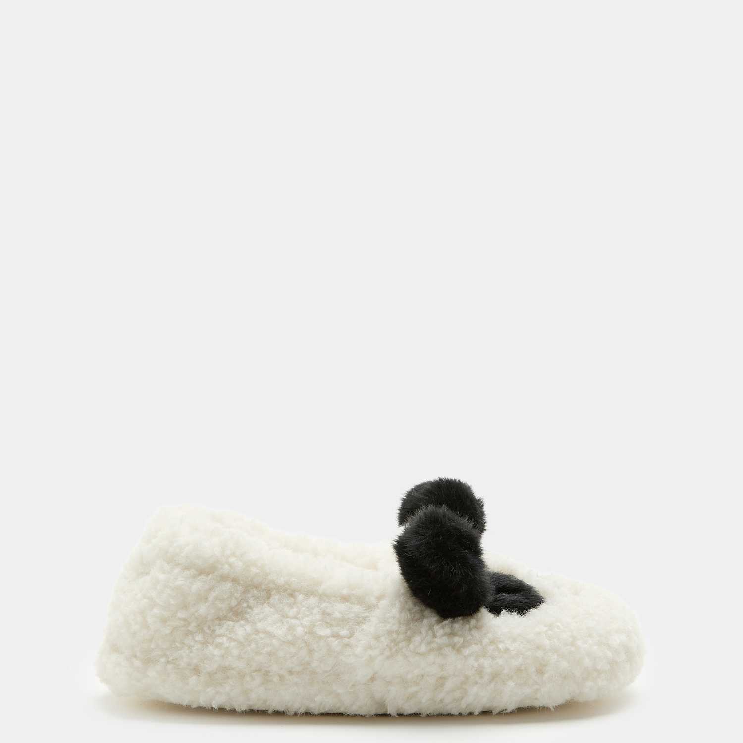 M&S Girls Animal Elastic Back Slippers (4 Small - 2 Large) - White Mix