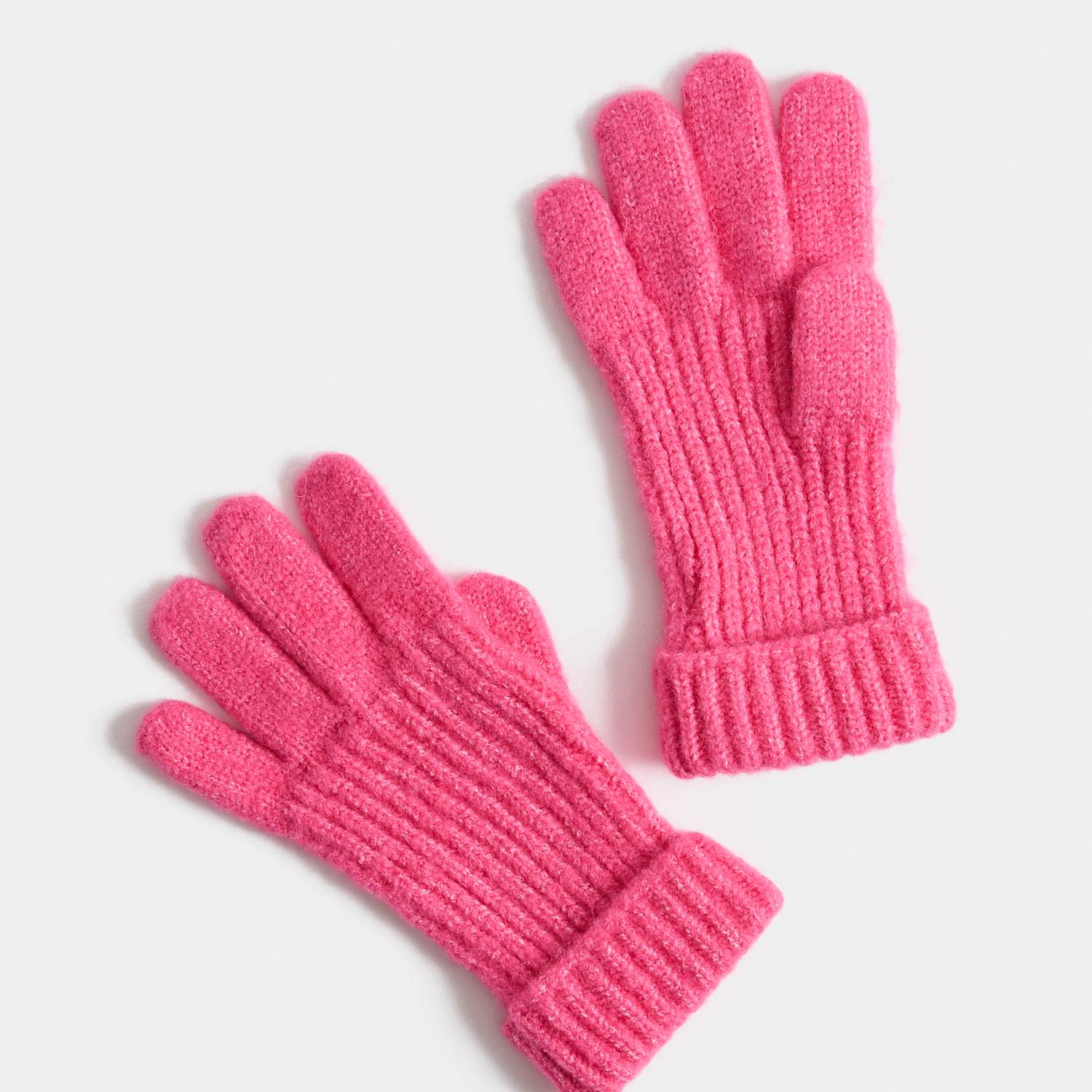 M&S Girls Ribbed Gloves - 6-13 Years - Pink Mix