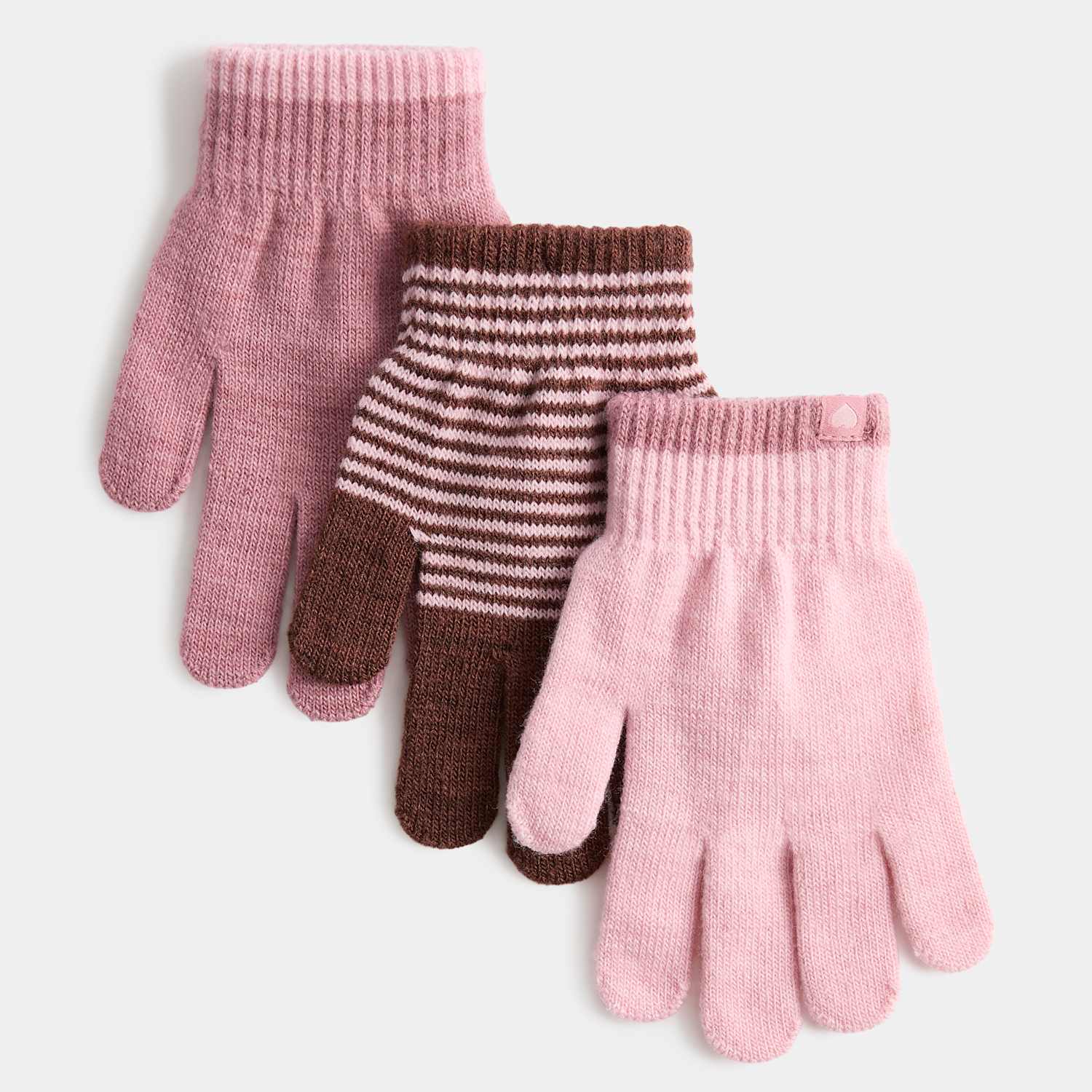 M&S Boys 3 Pack Magic Gloves - Pink Mix