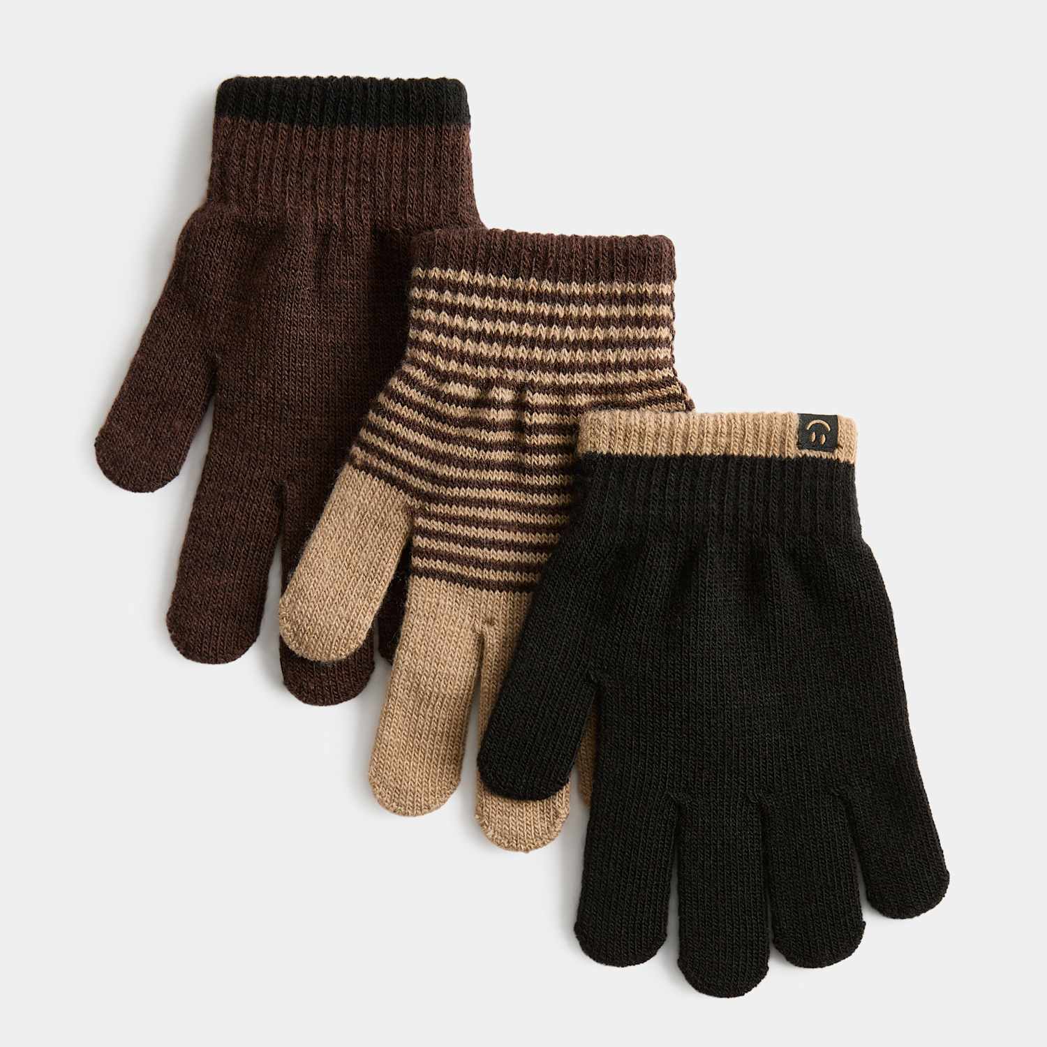 M&S Boys 3 Pack Magic Gloves - Green Mix