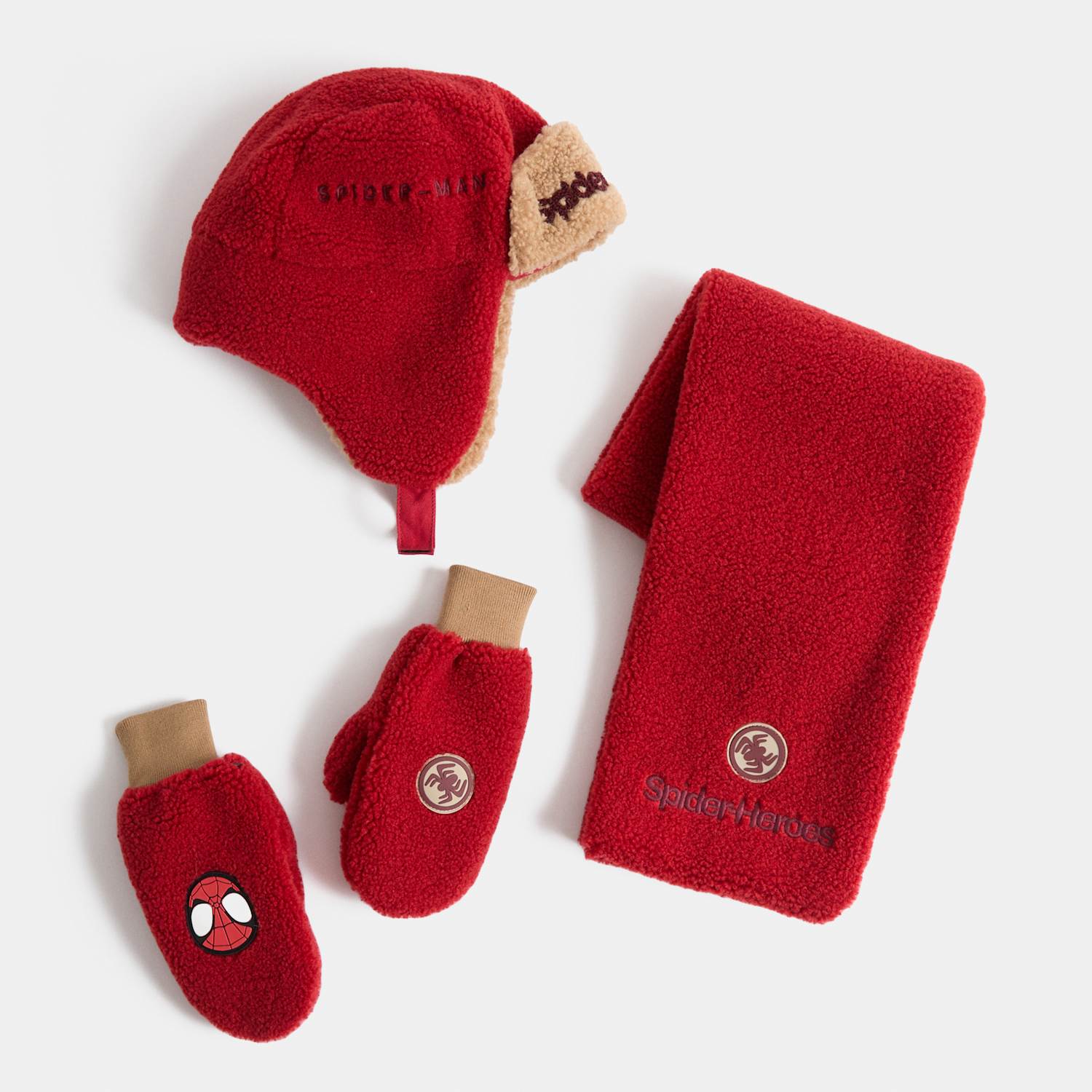 M&S Boys 3 Piece Spider-Man Hat, Scarf and Glove Set (3-10 Years) - 3-6 Years - Red Mix