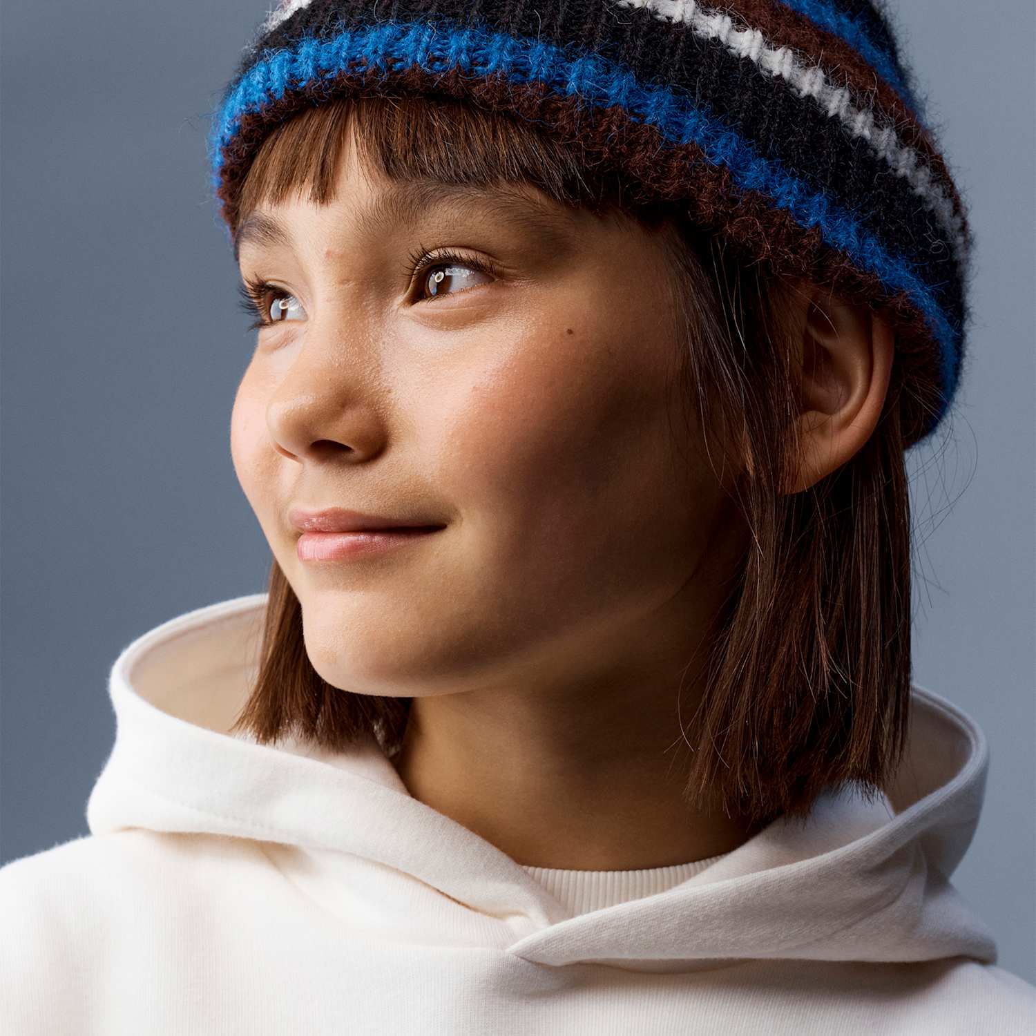 M&S Boys 3pk Striped Hats - 1-3 Years - Brown Mix