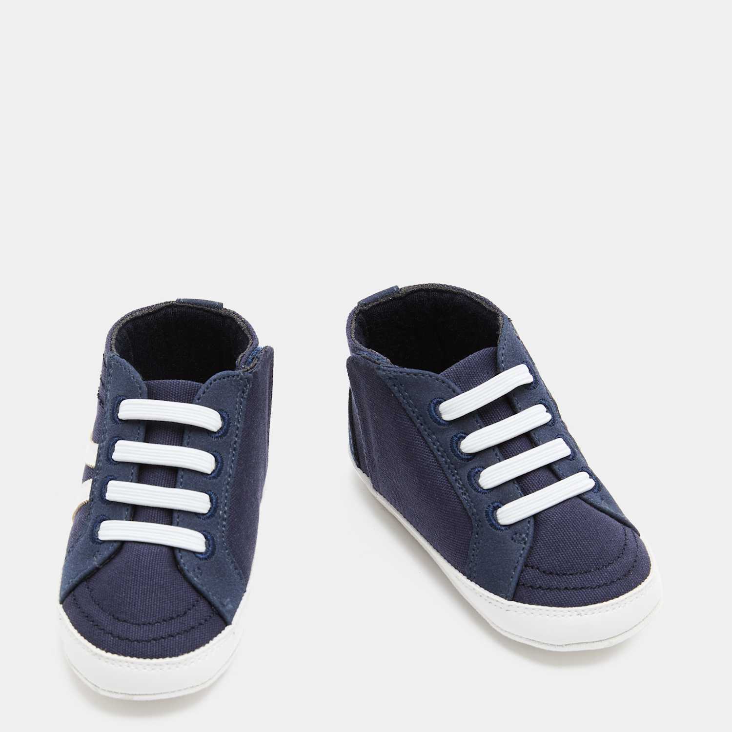 M&S Baby Canvas Riptape Pram Trainers (0-18 Mths) - 3-6 Months - Blue