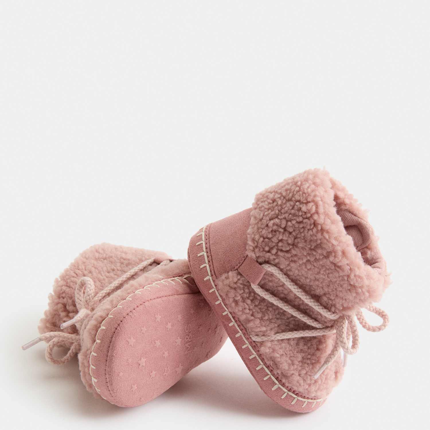 M&S Baby Borg Pram Boots (0-18 Mths) - 12-18 Months - Pink