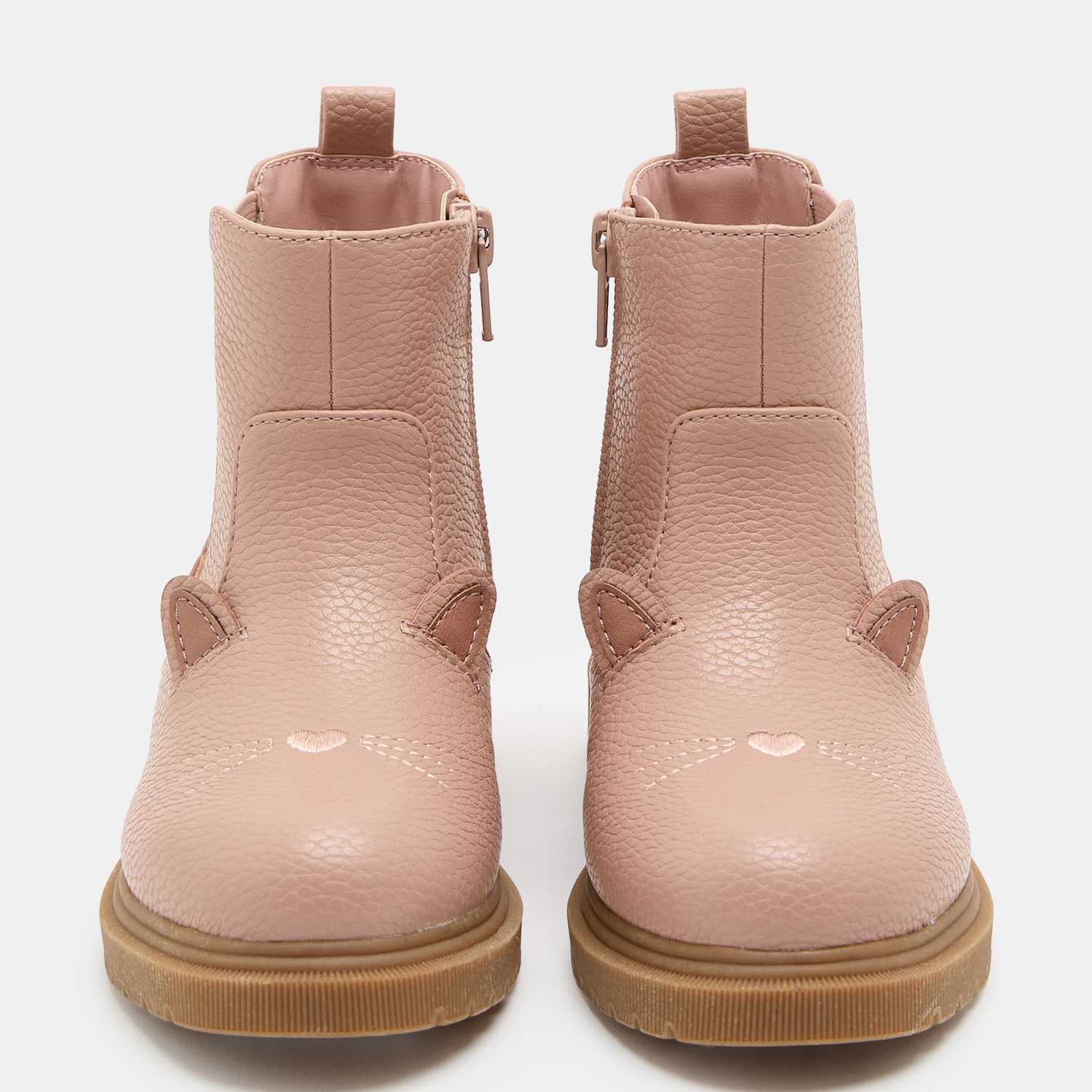 M&S Girls Novelty Cat Ankle Boots (4 Small-2 Large) - 6 - Light Pink