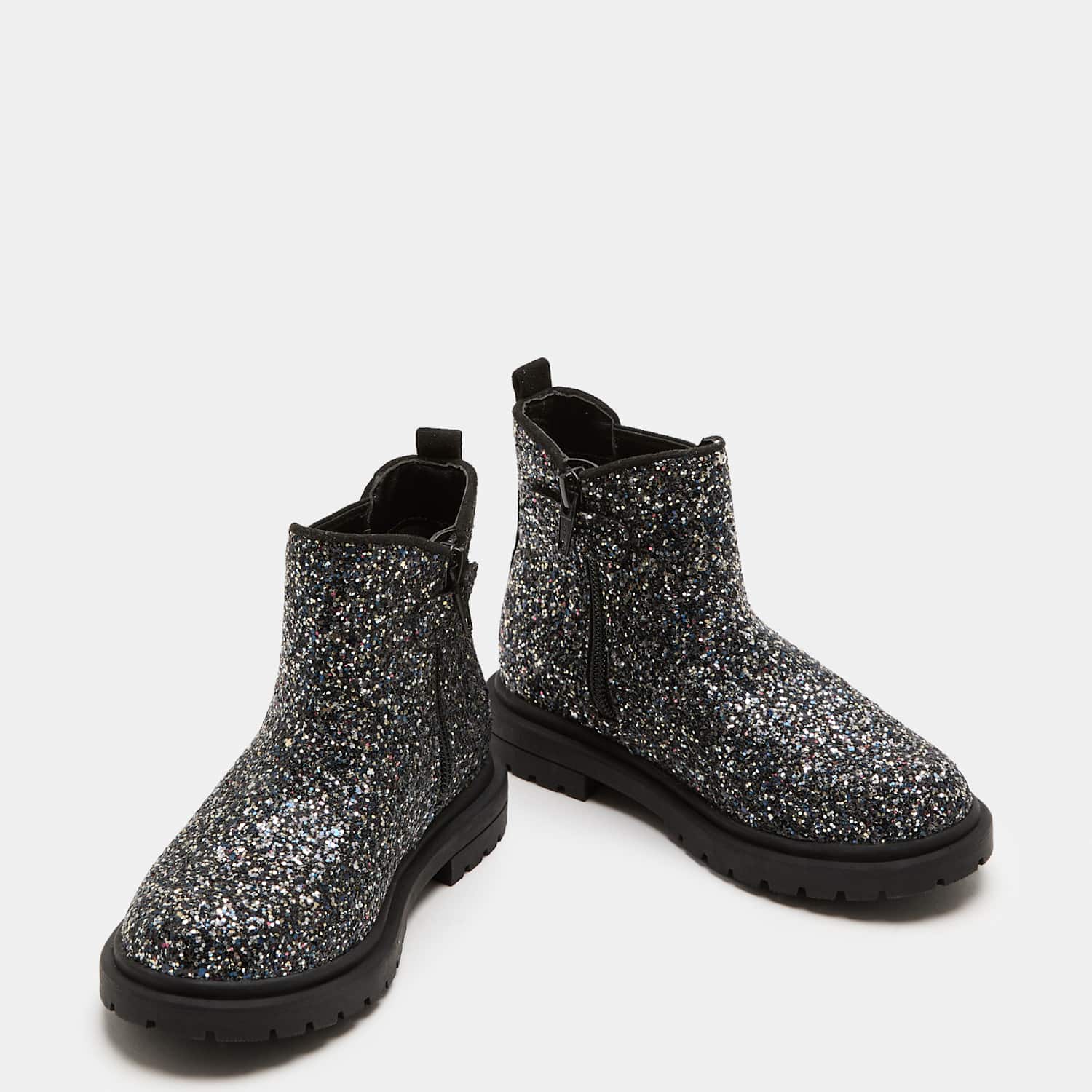 M&S Girls Glitter Chelsea Boots (4 Small-2 Large) - 12 - Black Mix