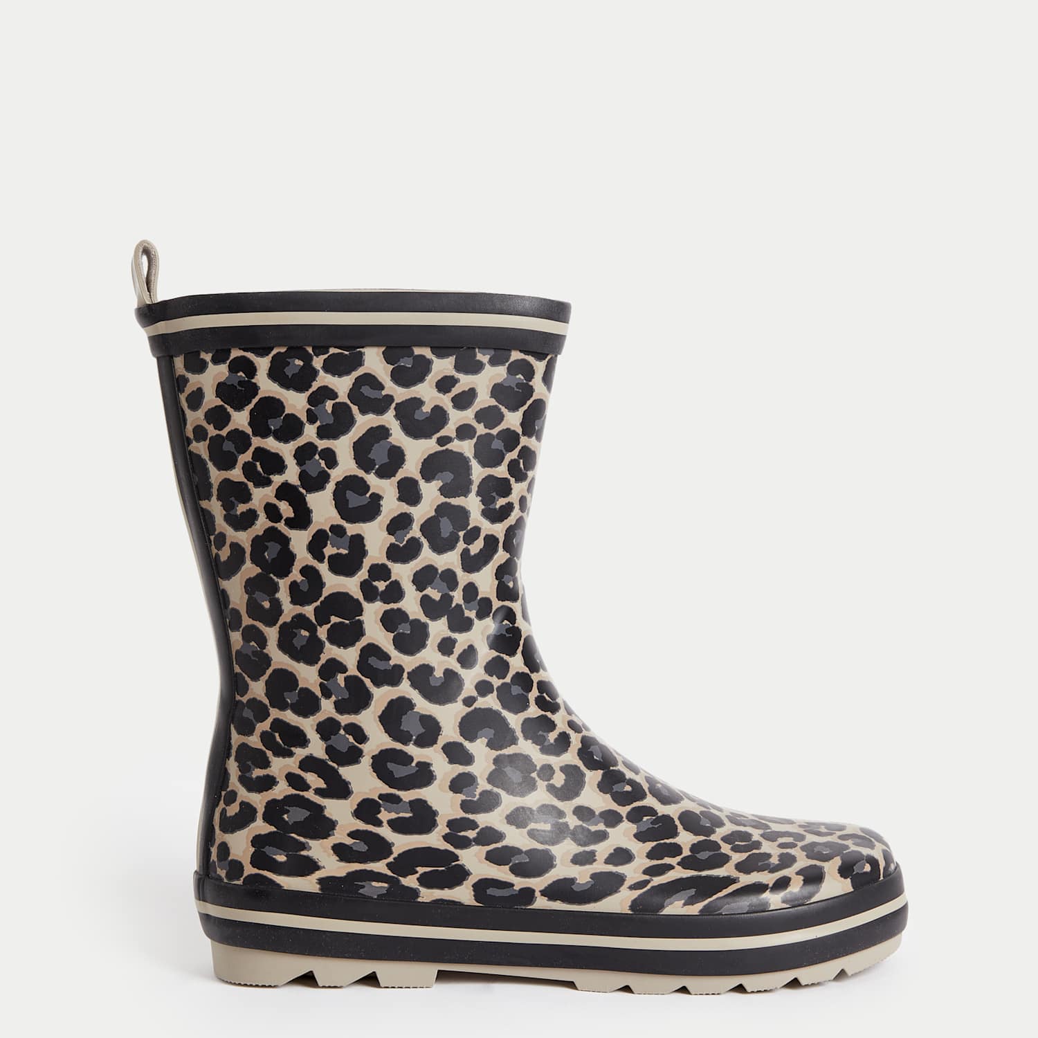 M&S Girls Leopard Print Wellies (4 Small - 6 Large) - 5 - Black Mix