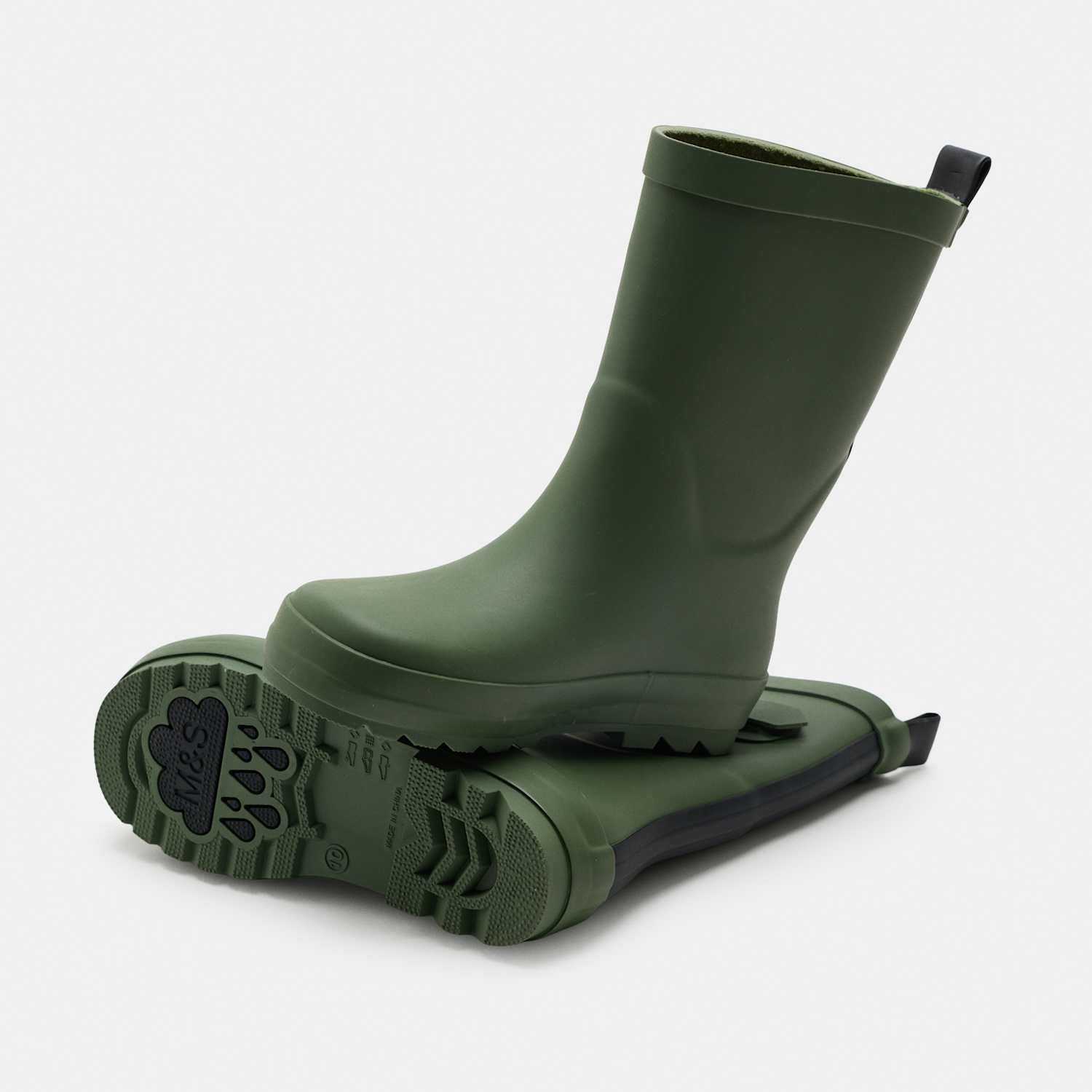 M&S Boys Wellies (4 Small - 6 Large) - 5 - Khaki