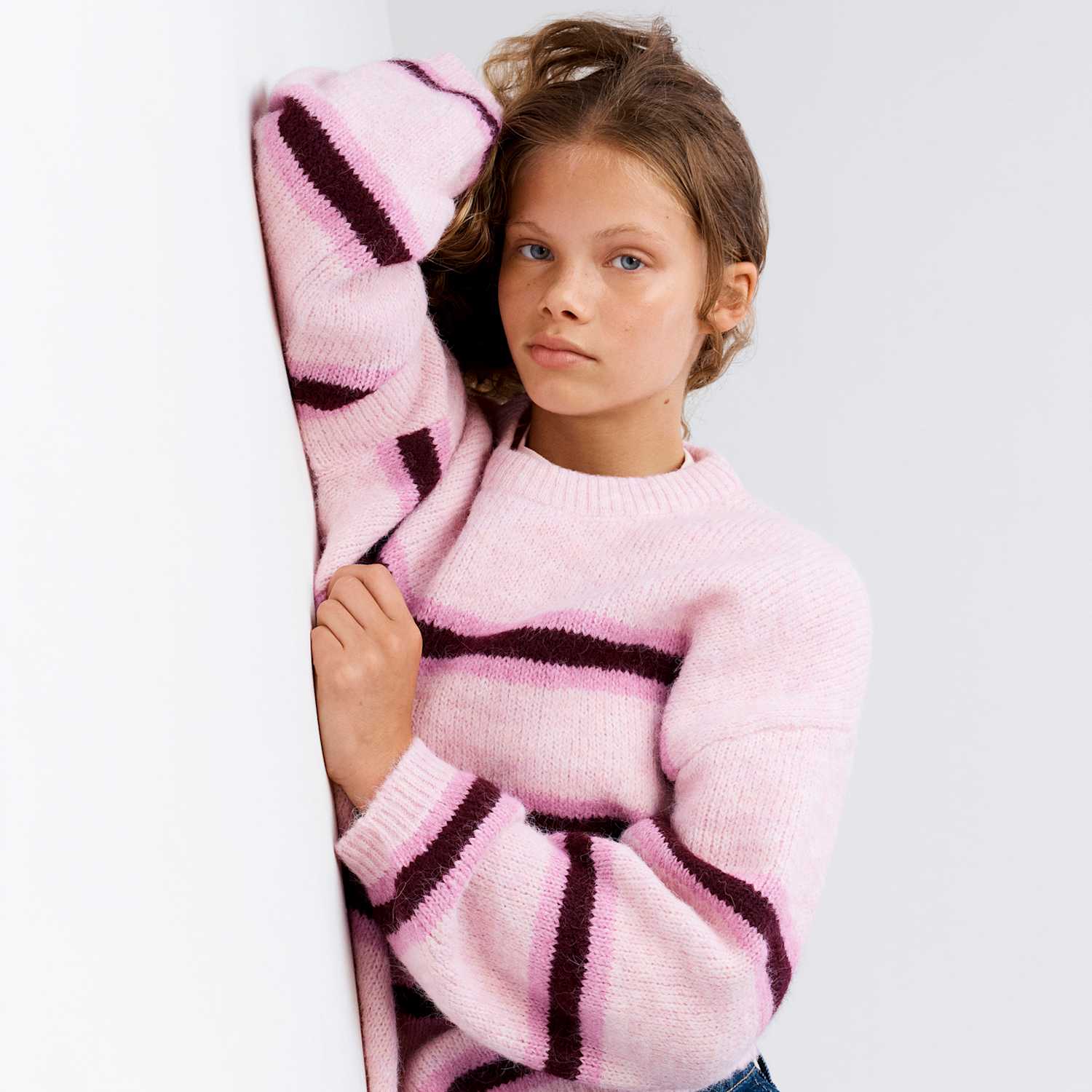 M&S Girls Slouchy Knit Jumper (6-16 Yrs) - 10-11 Years - Pink Mix
