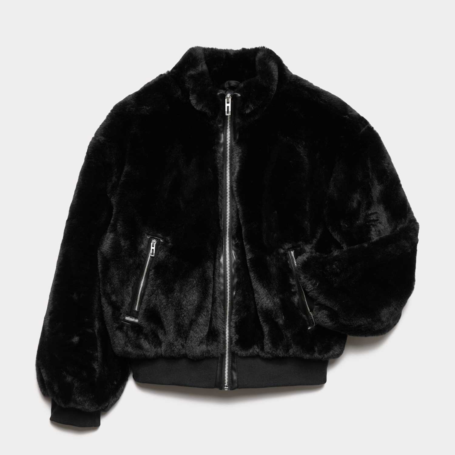 M&S Girls Faux Fur Bomber Jacket (6-16 Yrs) - 15-16 Years - Black