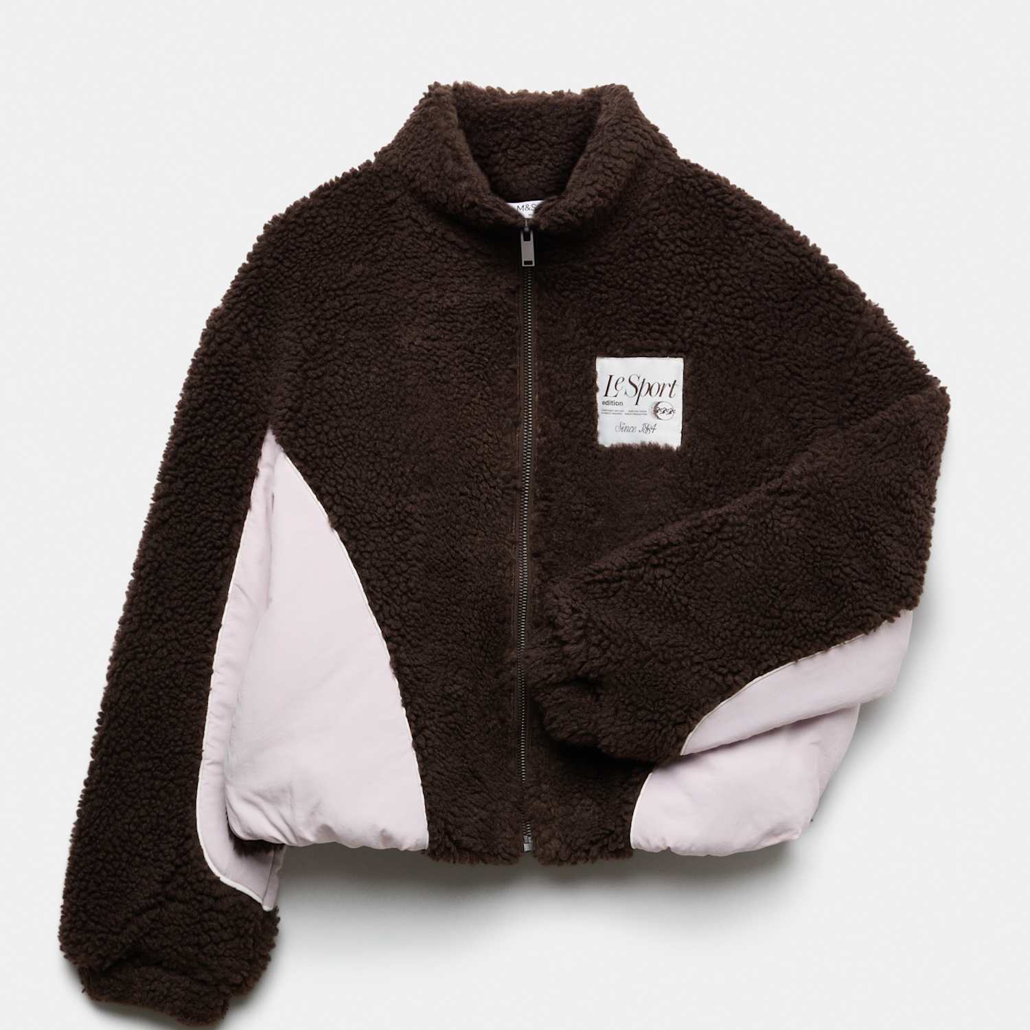 M&S Girls Slogan Borg Fleece Zip Through Sweatshirt (6-16 Yrs) - 6-7 Years - Pink Mix