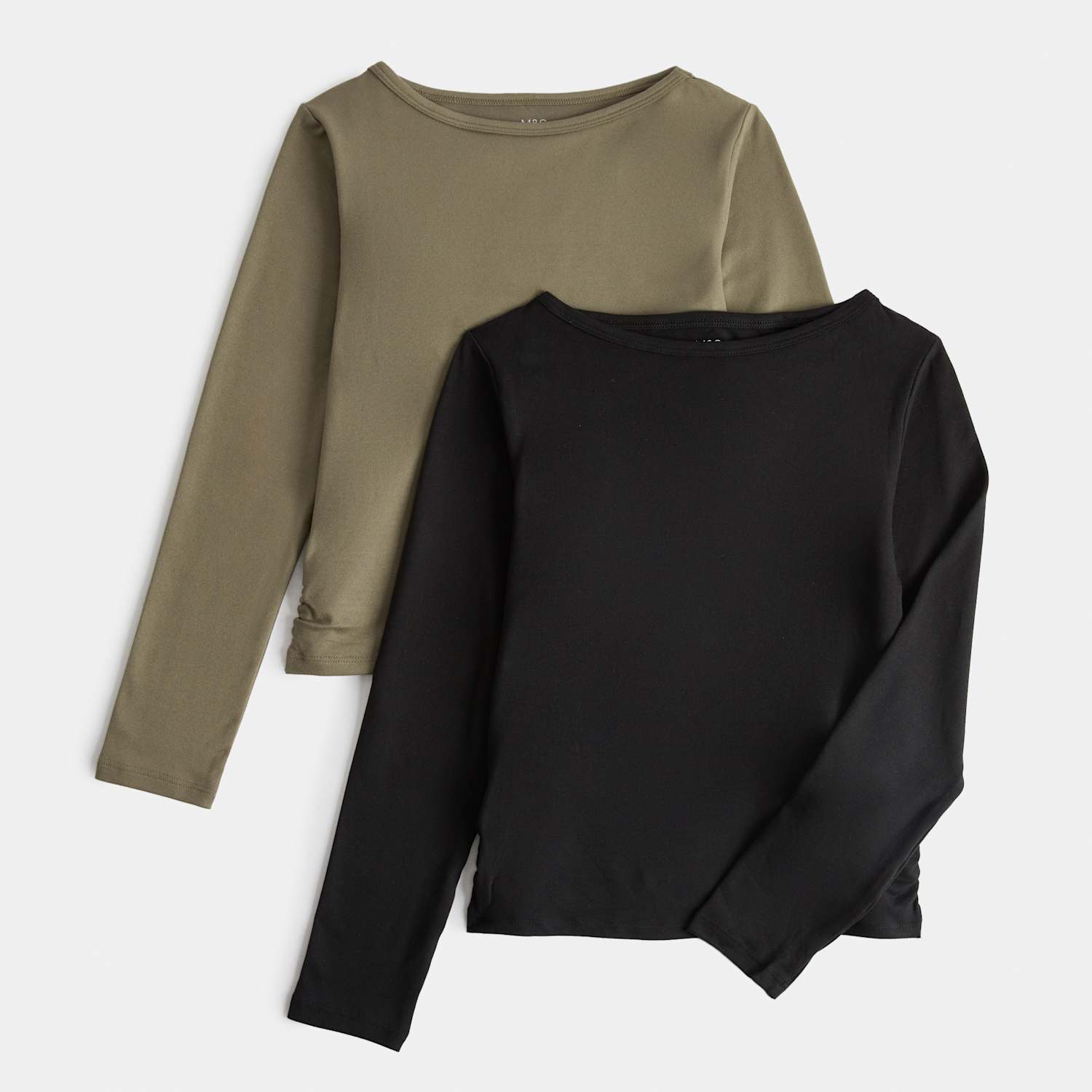 M&S Girls 2 Pack Soft Touch Long Sleeve Tops (6-16 Yrs) - 14-15 Years - Multi