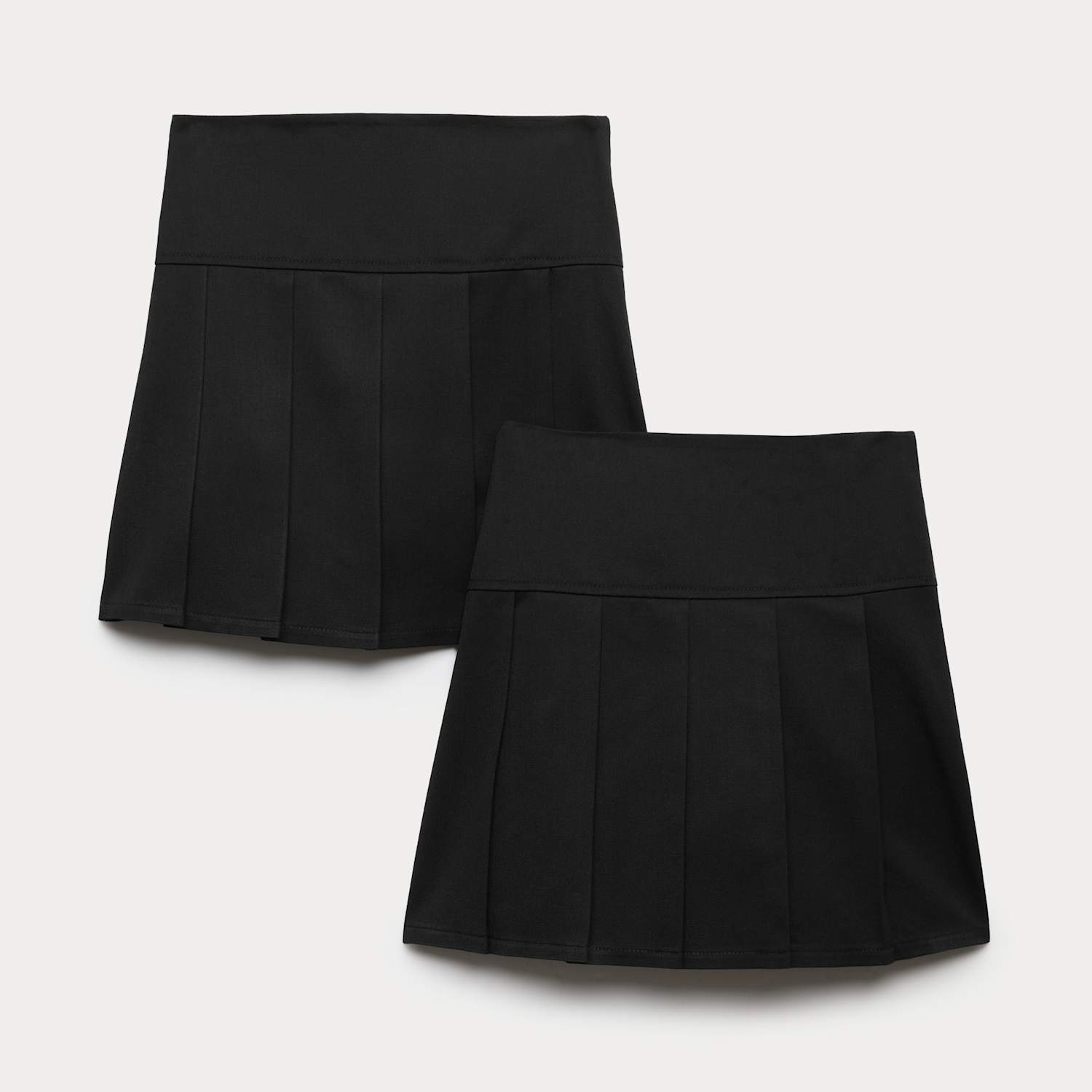 M&S Girls 2 Pack Pleated School Skirts (2-18 Yrs) - 5-6 Years - Black