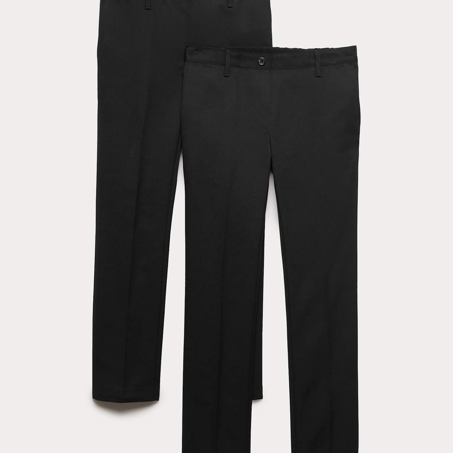 M&S Girls 2 Pack Slim Leg Easy Dressing School Trousers (3-18 Yrs) - 3-4 Years - Black