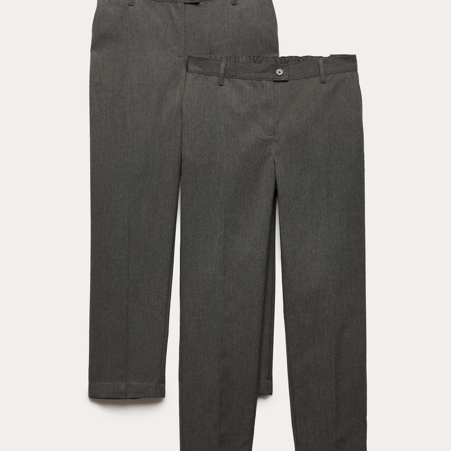 M&S Girls 2 Pack Regular Leg Trousers (2-18 Yrs) - 2-3 Years - Grey