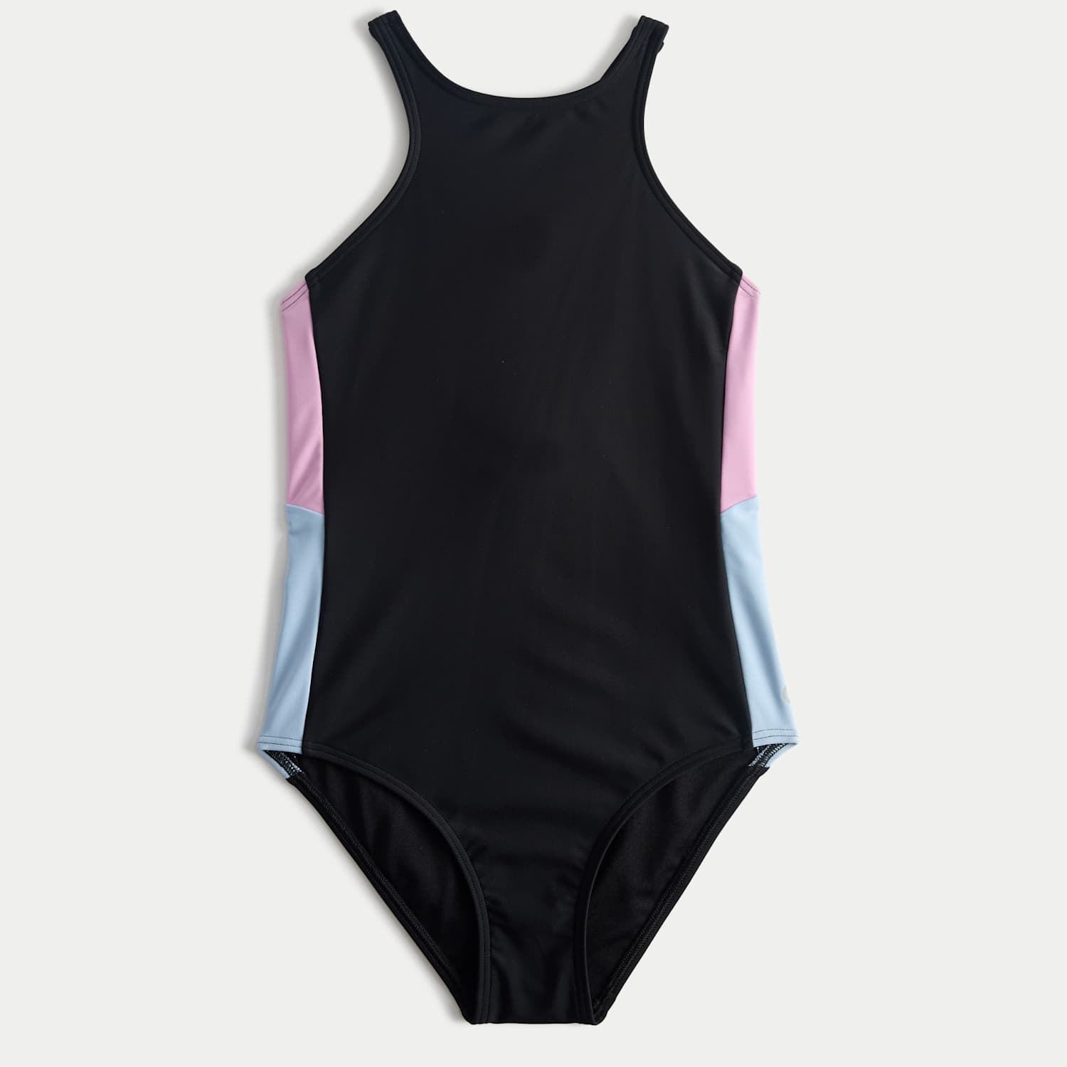 Goodmove Girls Colour Block Sports Swimsuit (6-16 Yrs) - 15-16 Years - Black Mix