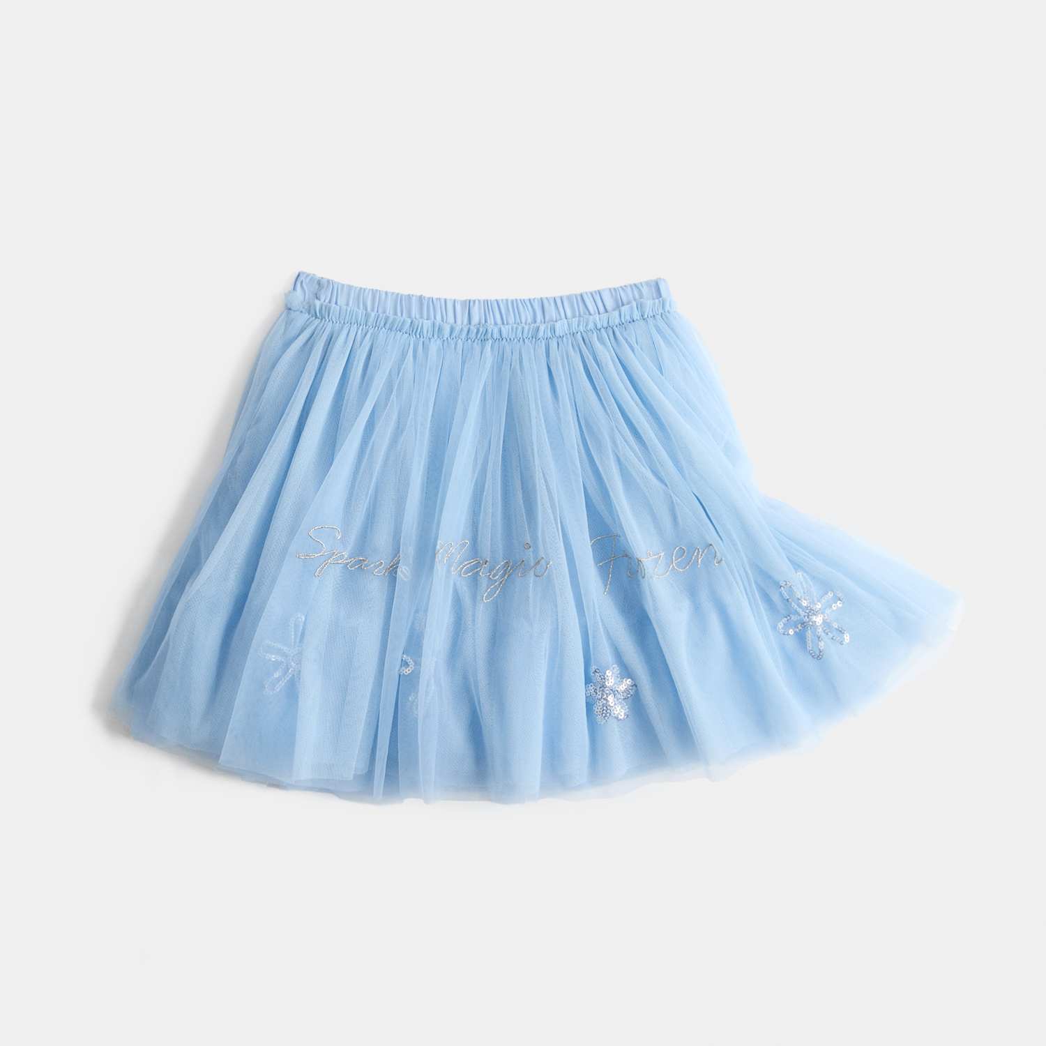 M&S Girls Frozen Snowflake Embroidered Tutu Skirt - 2-3 Years - Powder Blue
