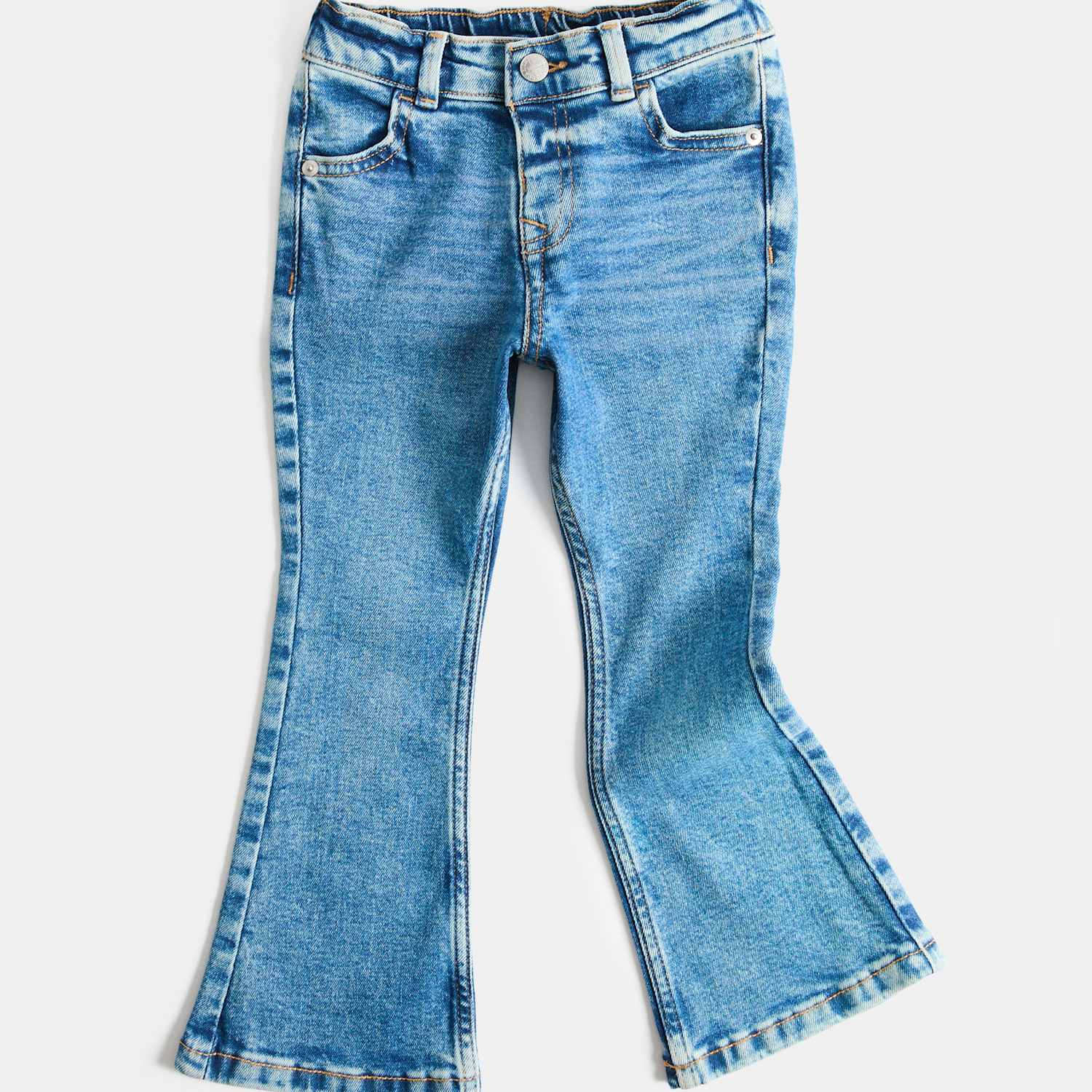 M&S Girls Flared Denim Jeans (2-8 Yrs) - 5-6 Years - Dark Denim