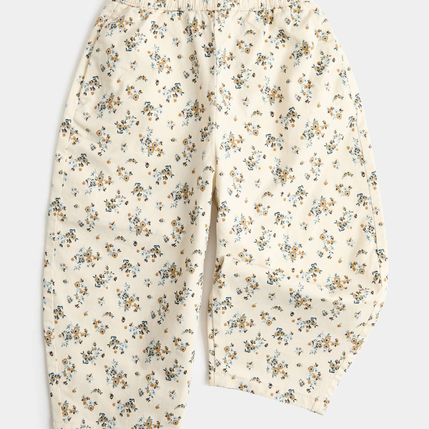 M&S Girls Cotton Rich Floral Woven Balloon Trousers (2-8 Yrs) - 7-8 Years - Ivory Mix