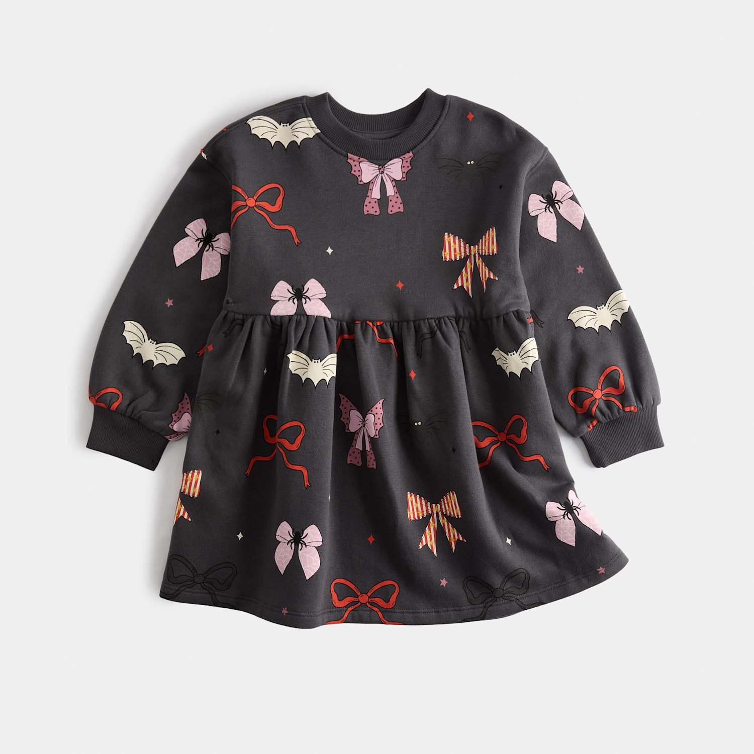 M&S Girls Cotton Rich Halloween Bow Jersey Dress (2-8 Yrs) - 7-8 Years - Multi