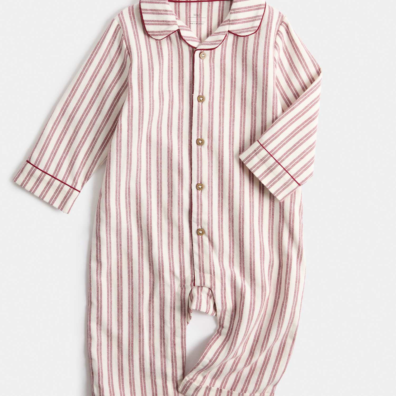 M&S Pure Cotton Baby Striped Christmas Family Pyjamas (0-3 Yrs) - 12-18 Months - Cream Mix
