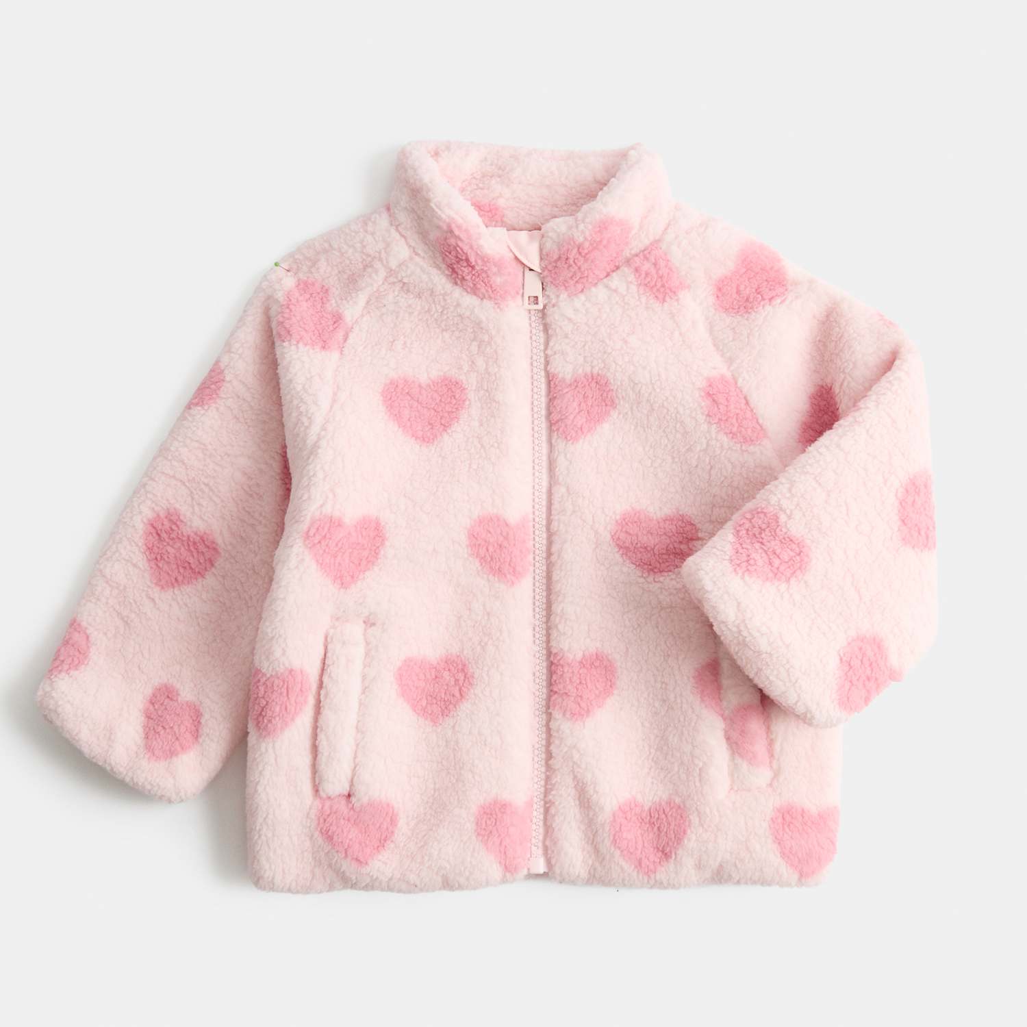 M&S Girls Heart Borg Jacket (0-5 Yrs) - 18-24 Months - Pink