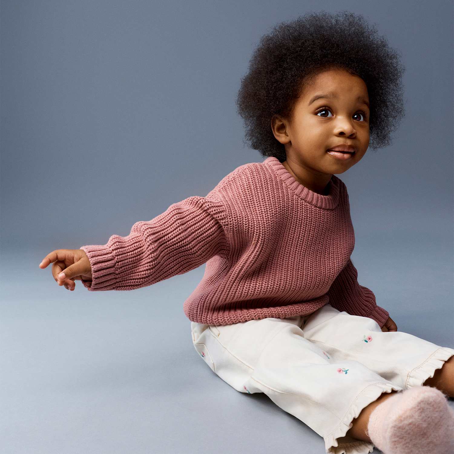 M&S Girls Pure Cotton Knitted Jumper (0-5 Yrs) - 4-5 Years - Pink